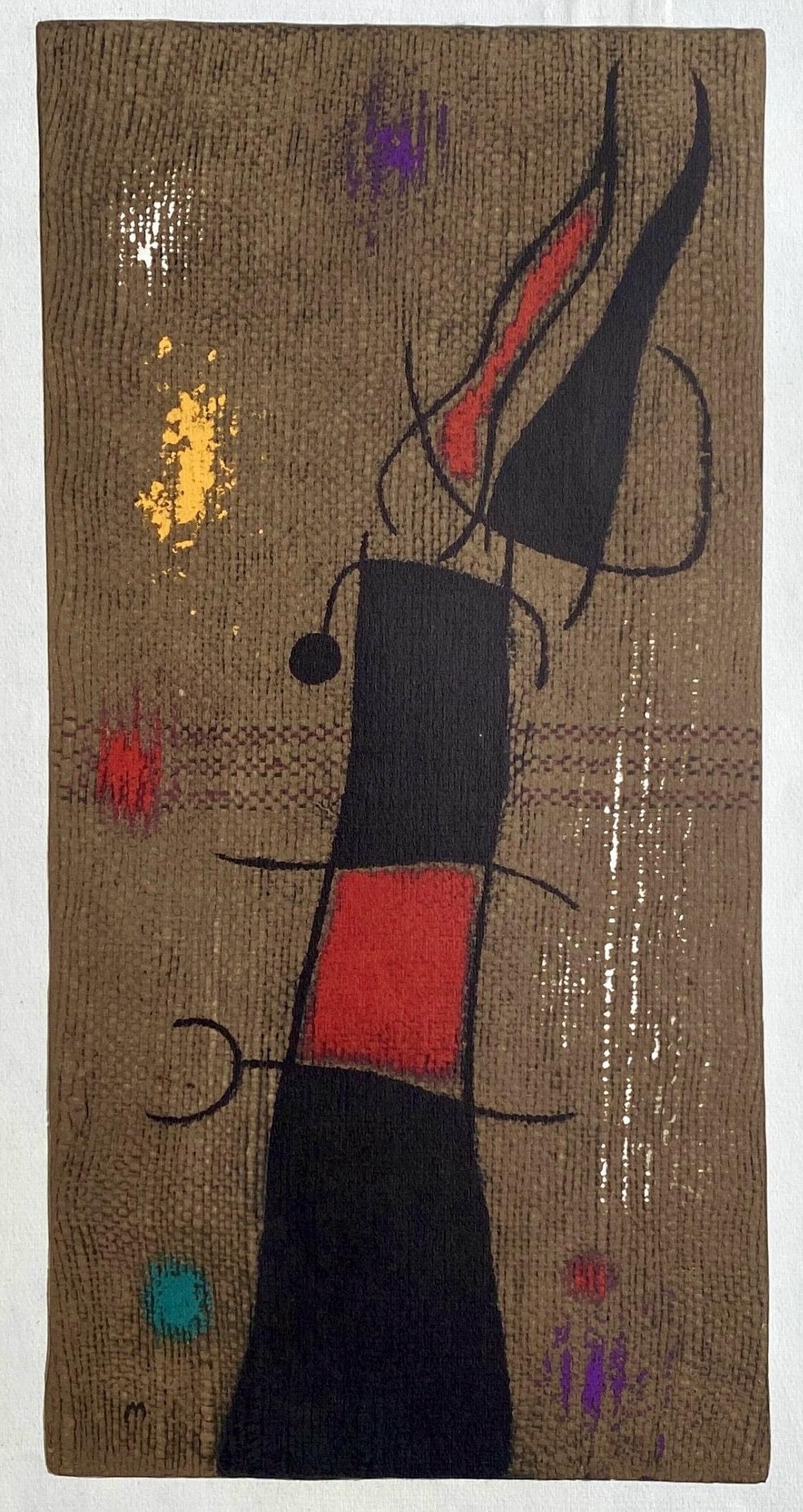 Joan Miro, Composition (Cramer 105), Femmes, Limited Edition Heliogravure: Heliogravure on velin d'Arches paper. Paper size: 22.0079 x 17.8 inches. Excellent condition. Unsigned and unnumbered, as issued. Notes: From the folio, Joan Miro, Femmes, 1965. Published by Maeght
