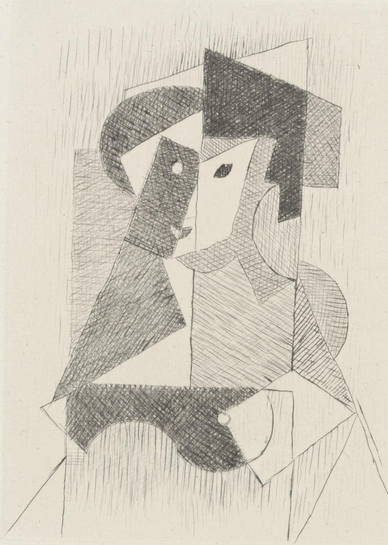 Jean Metzinger, Femme a sa Toilette (Metzinger, AM-18-013), Du cubisme, Limited Edition Etching: Etching on velin du Lana Papiers Speciaux pur fil paper. Paper Size: 10.0625 x 8.25 inches. Excellent condition. Inscription: Unsigned and unnumbered, as issued. Notes: From the album, Du cubisme, 194