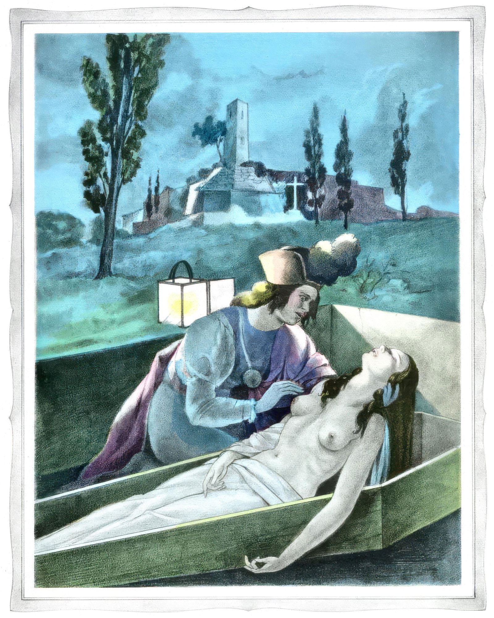 Umberto Brunelleschi, Untitled, from The Tales of Boccaccio, Limited Edition Lithograph and Pochoir, (1 of 4)