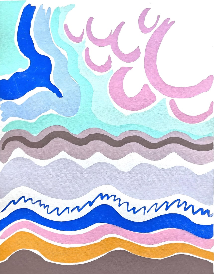 Sonia Delaunay, Planche No. 14, Compositions, couleurs, idees: Sonia Delaunay, Limited Edition: Colour stencil with dense gouache inks on velin paper. Unsigned and unnumbered with printed title-heading designed by Delaunay, upper left, as issued. Paper Size: 12.625 x 9.625 inches. Excellent cond