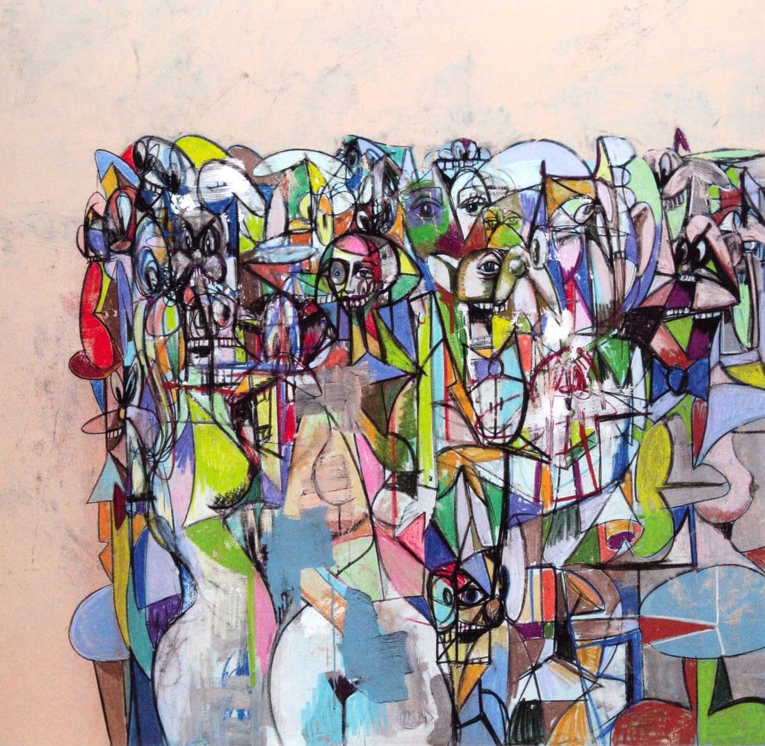 George Condo, Compression III, Drawing Paintings, Limited Edition Four Color Process Print (1 of 4)