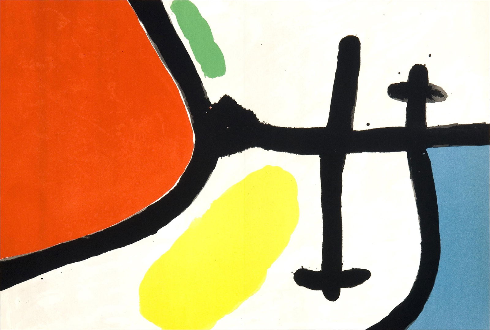 Joan Miro, Composition (Mourlot 872-881; Cramer 164), El tapis de Tarragona, Limited Edition: Lithograph on velin Sarrio paper. Paper size: 11.81 x 17.72 inches. Excellent condition, with centerfold, as issued. Unsigned and unnumbered, as issued. Notes: From the folio, Tapis De Tarragona, il.l