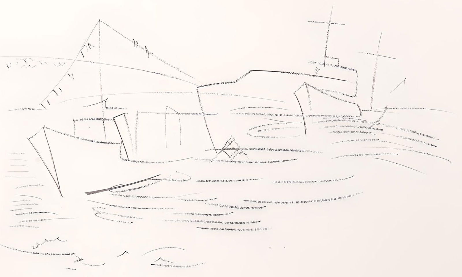 Raoul Dufy, Composition, Les Cotes Normandes, Limited Edition Lithograph: Lithograph on grand velin d'Arches special paper. Unsigned and unnumbered. Paper Size: 14.8 x 22 inches. Excellent condition with centerfold, as issued. Notes: From the folio, Les Cotes Normandes 1961