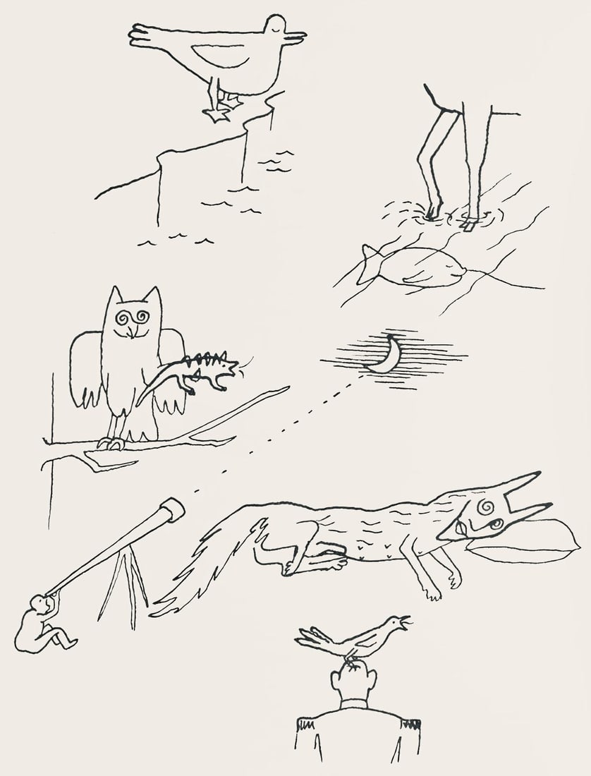 Alexander Calder, Composition, A Bestiary, Limited Edition Letterpress Print: Letterpress printing on specialement fabrique Curtis Rag velin paper. Paper Size: 12.5 x 9.1875 inches. Excellent condition. Inscription: Unsigned and unnumbered, as issued. Notes: From the album, A