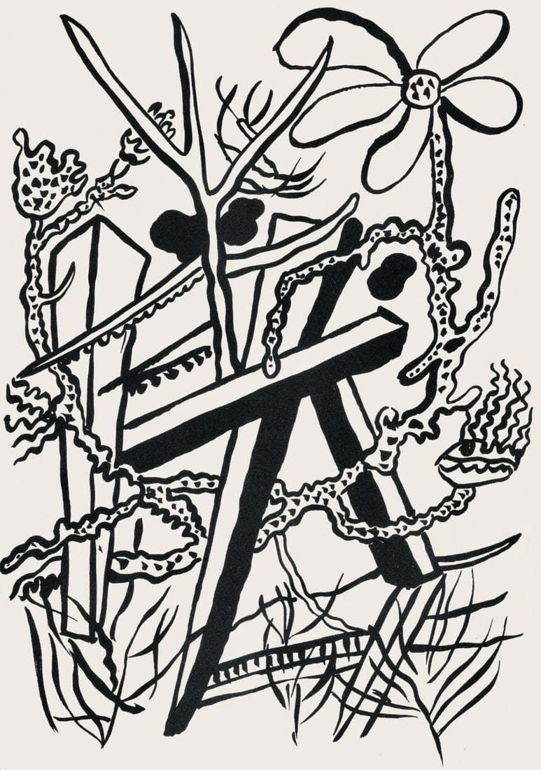 Fernand Leger, Composition, Cirque, Lithographies Originales, Limited Edition Lithograph: Lithograph on velin d'Arches paper. Paper size: 16.63 x 12.69 inches. Excellent condition. Unsigned and unnumbered, as issued. Notes: From the folio, Cirque, Lithographies Originales, 1950. Published