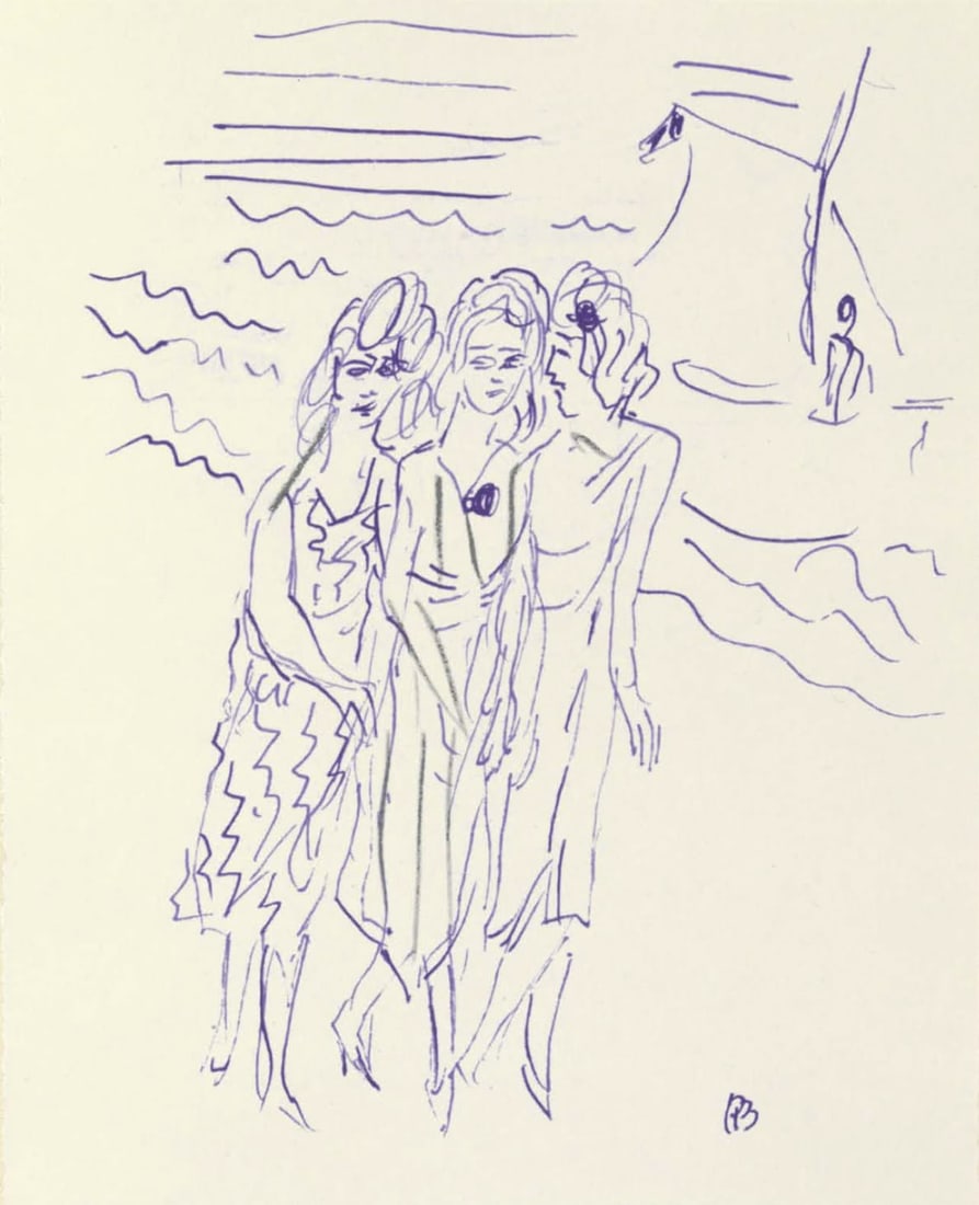 Pierre Bonnard, Composition (Terrasse 54), Pierre Bonnard Correspondences, Limited Edition: Lithograph on velin d'Arches paper, mounted on velin d'Arches supporting sheet, as issued. Inscription: Unsigned and unnumbered. Paper Size: 12 x 8.5 inches. Excellent condition. Notes: From the album