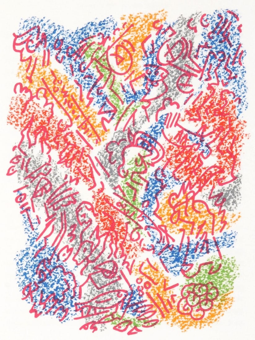 Andre Masson, Composition (Cramer 97), Une Etoile de Craie, Limited Edition Lithograph: Lithograph on velin d'Arches paper. Paper size: 14 x 10.875 inches. Excellent condition. Inscription: unsigned and unnumbered, as issued. Notes: From the folio, Une Etoile de Craie, seize lithographie