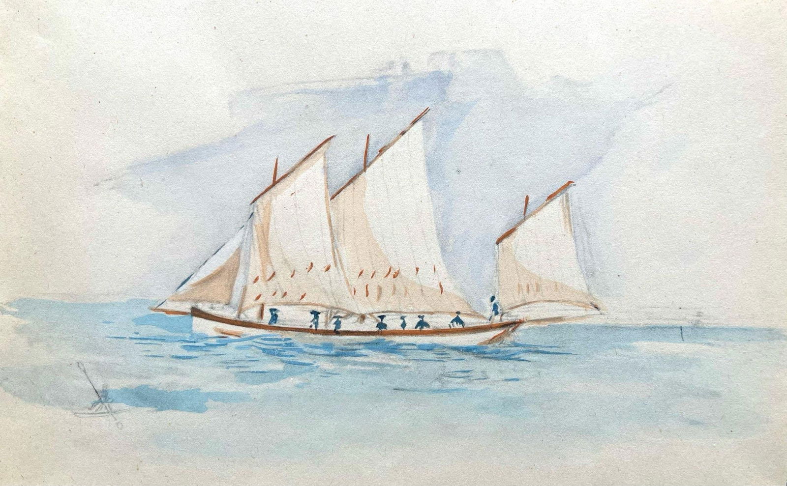 Henri de Toulouse-Lautrec, Composition, Toulouse-Lautrec, Album De Marine, Limited Edition: Lithograph and stencil on Papeteries de Rives paper. Paper size: 5.71 x 8.86 inches. Excellent condition. Inscription: Unsigned and unnumbered, as issued. Notes: From the album, Toulouse-Lautrec Album