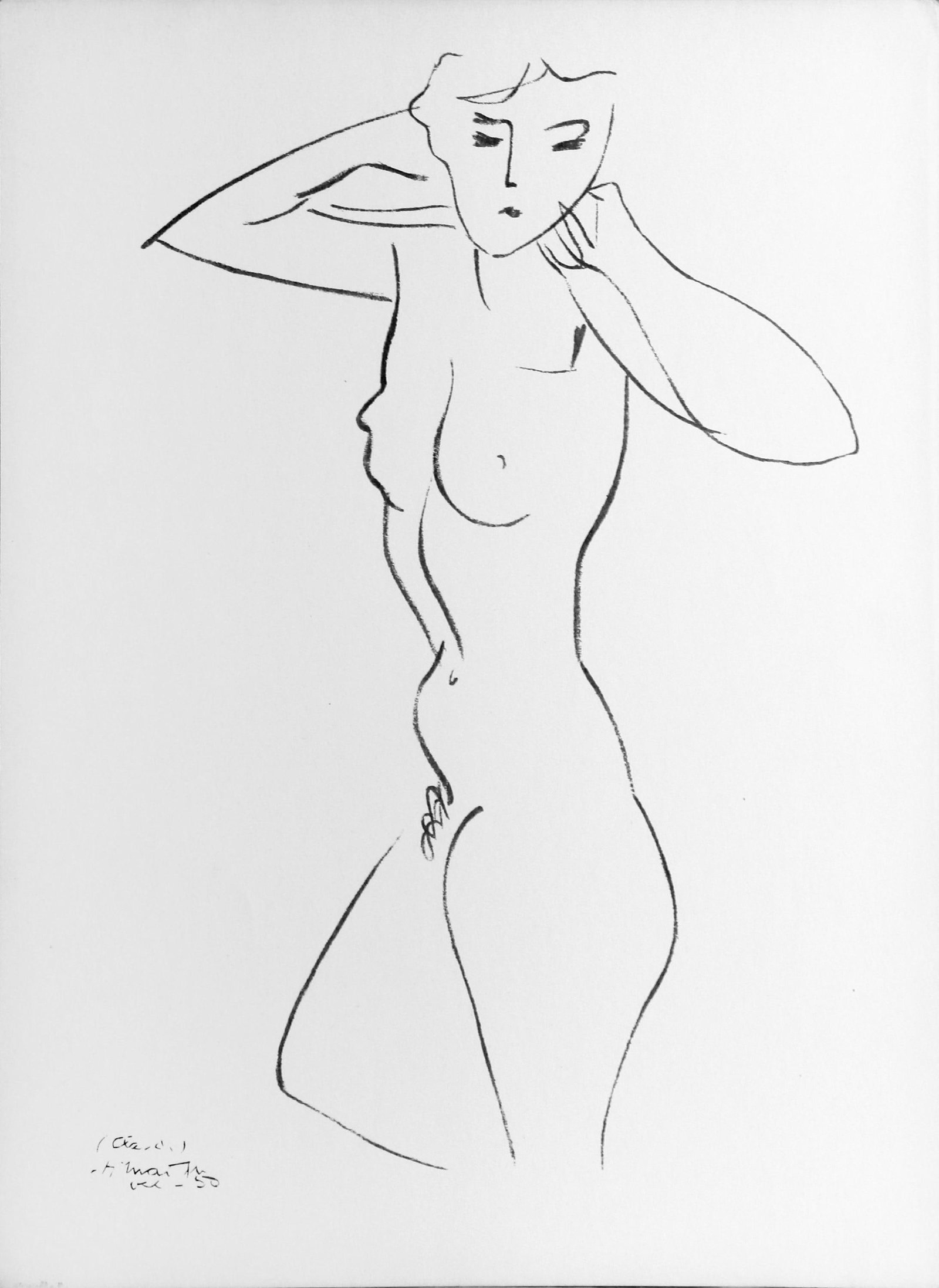 Henri Matisse, Composition, Derriere le miroir, Limited Edition Lithograph: Lithograph on velin paper. Paper Size: 15 x 11 inches. Excellent condition. Inscription: Unsigned and unnumbered, as issued. Notes: From Derriere le miroir, N deg 46-47, 1952. Published by Aime Maeght