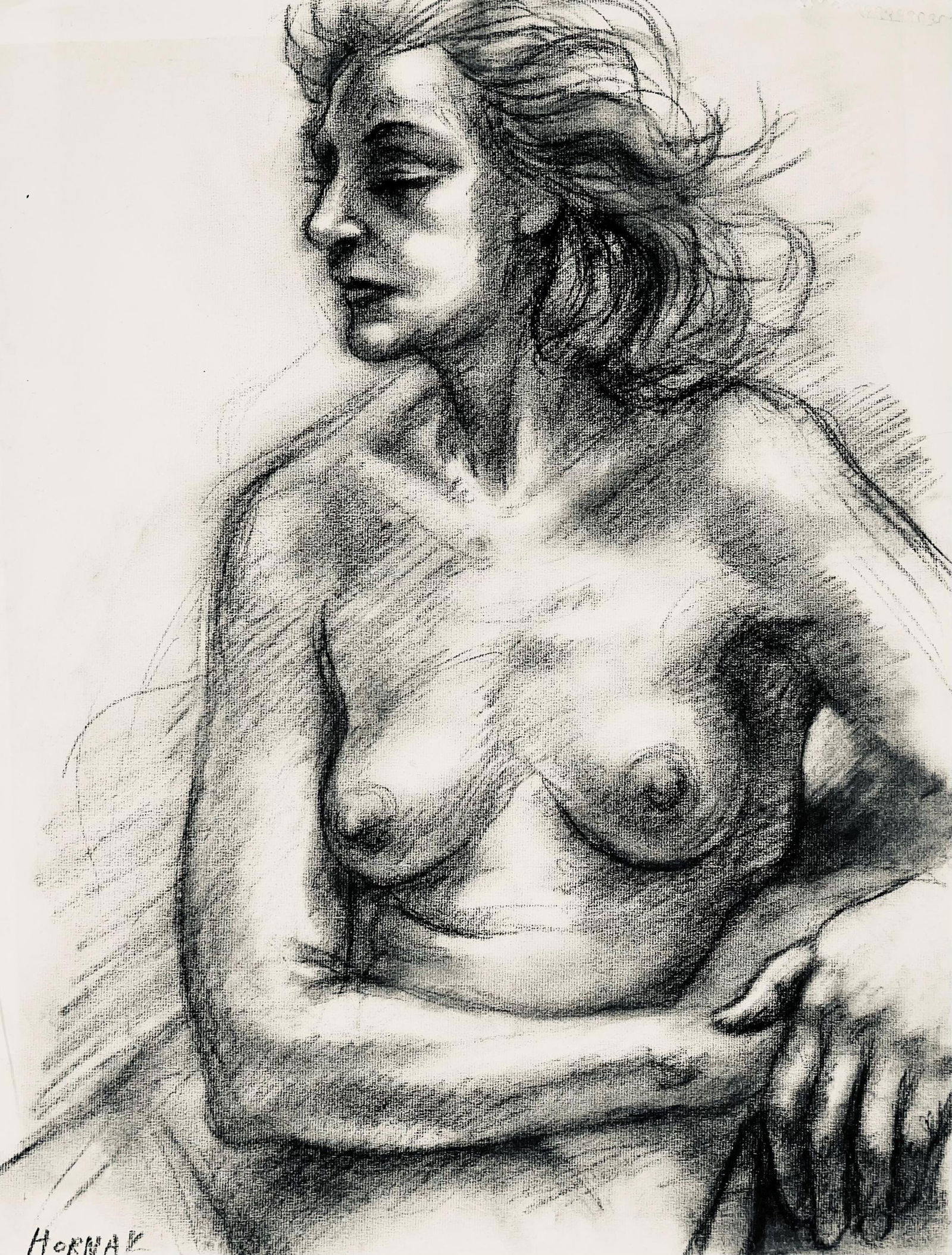 Ian Hornak, Renaissance Female Nude Figure Study, 1963, Original Drawing (1 of 4)