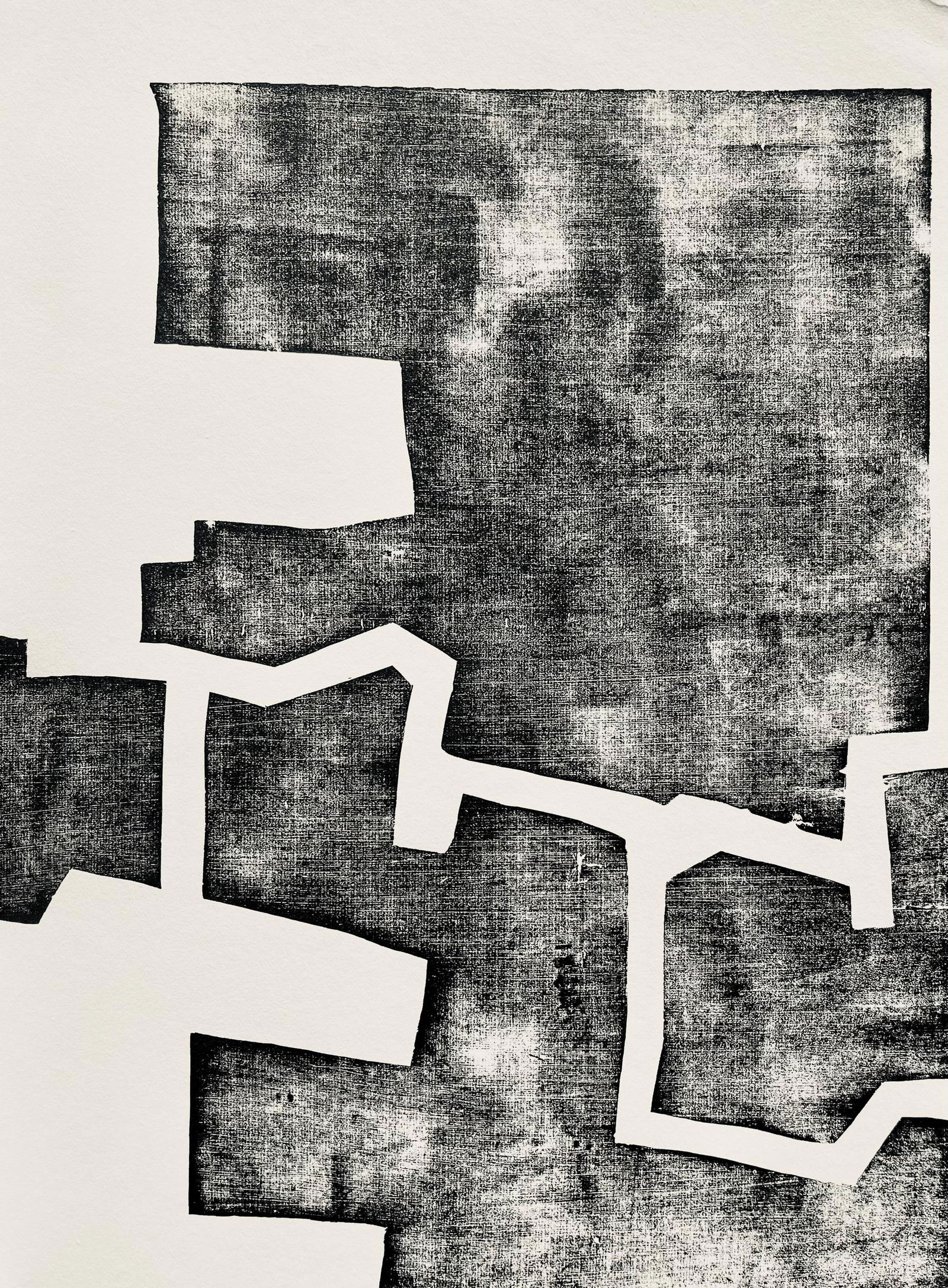 Eduardo Chillida, Composition, Derriere le miroir, Limited Edition Woodcut: Woodcut on velin paper. Paper size: 15 x 11 inches. Excellent condition. Inscription: Unsigned and unnumbered, as issued. Notes: From Derriere le miroir, N deg 174, 1968. Published by Aime Maeght, Edi