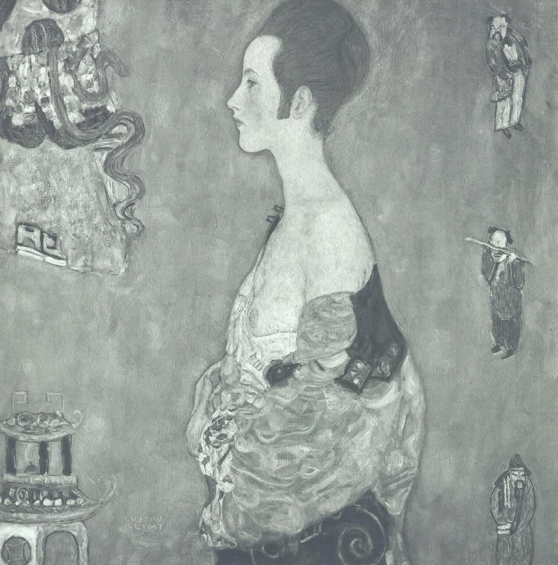 Gustav Klimt, Madchen im Profil, from Eine Nachlese, Limited Edition Heliogravure and Collotype,: Heliogravure and collotype on velin paper. Paper size: 18.86 x 17.91 inches, overall; 11.73 x 11.57 inches, image size. Inscription: Signed in the plate, and unnumbered, as issued. Condition: Very goo