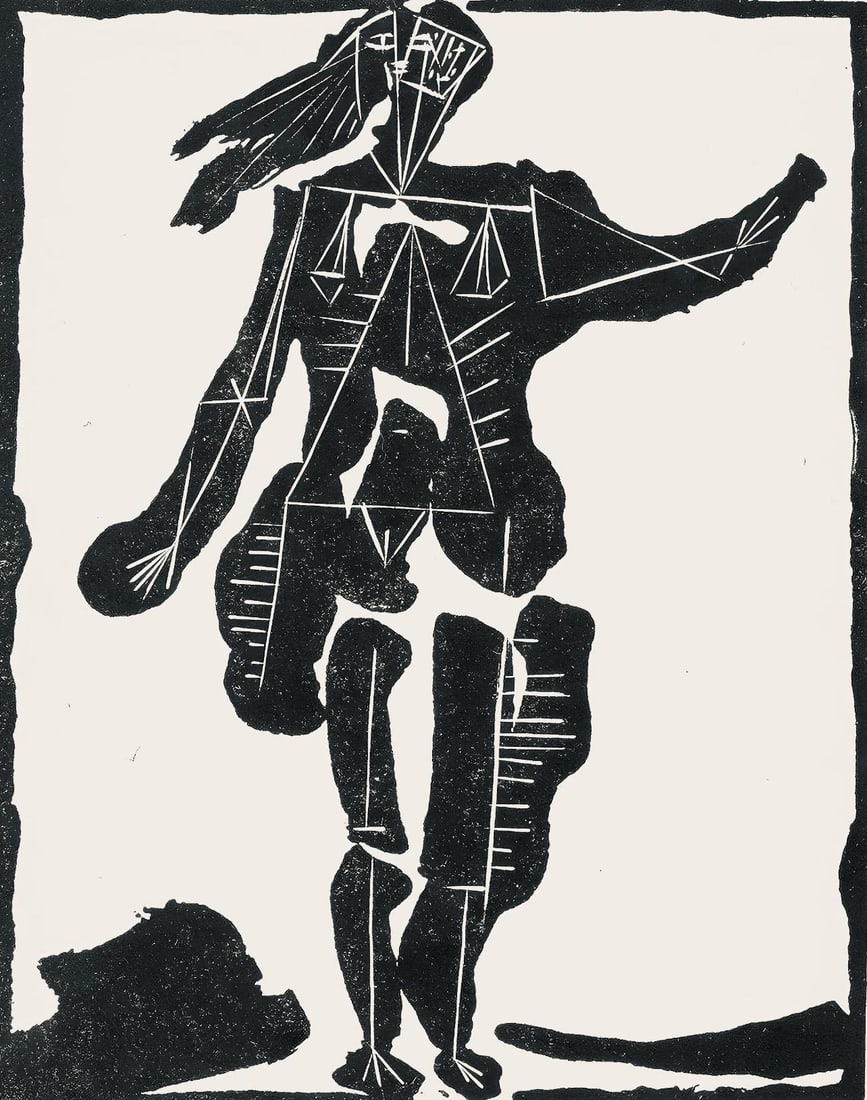 Pablo Picasso, Composition (Cramer 36; Bloch 360; Horodisch A6), Non Vouloir, Limited Edition: Zincograph on velin Bouffant paper. Paper Size: 7.95 x 5.83 inches. Excellent condition. Inscription: Unsigned and unnumbered, as issued. Notes: From the volume, Non Vouloir, 1942. Published by