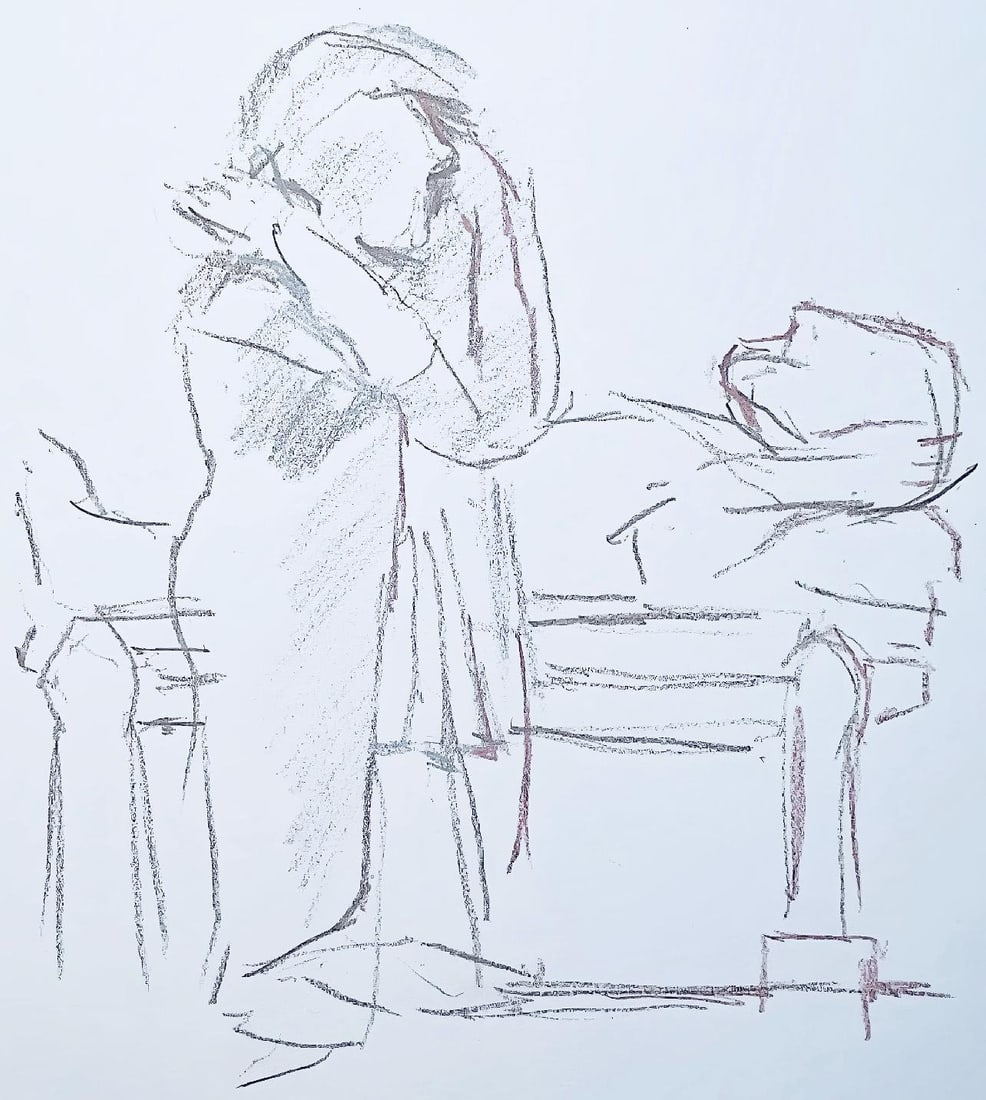 Oskar Kokoschka, Composition, Skizzenbuch der Italienischen Reise 1963, Limited Edition Lithograph (1 of 4)