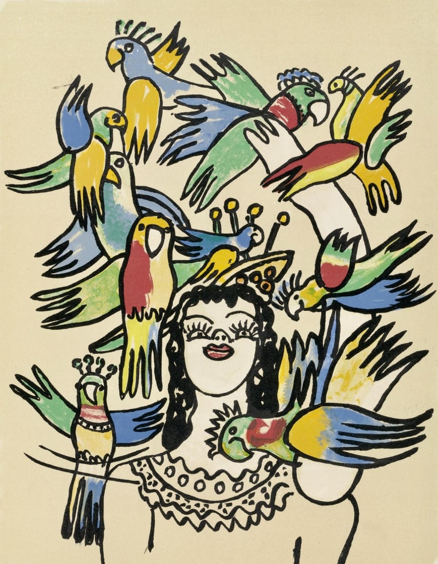Fernand Leger, Composition, Cirque, Lithographies Originales, Limited Edition Lithograph: Lithograph on velin d'Arches paper. Paper size: 16.63 x 12.69 inches. Excellent condition. Unsigned and unnumbered, as issued. Notes: From the folio, Cirque, Lithographies Originales, 1950. Published