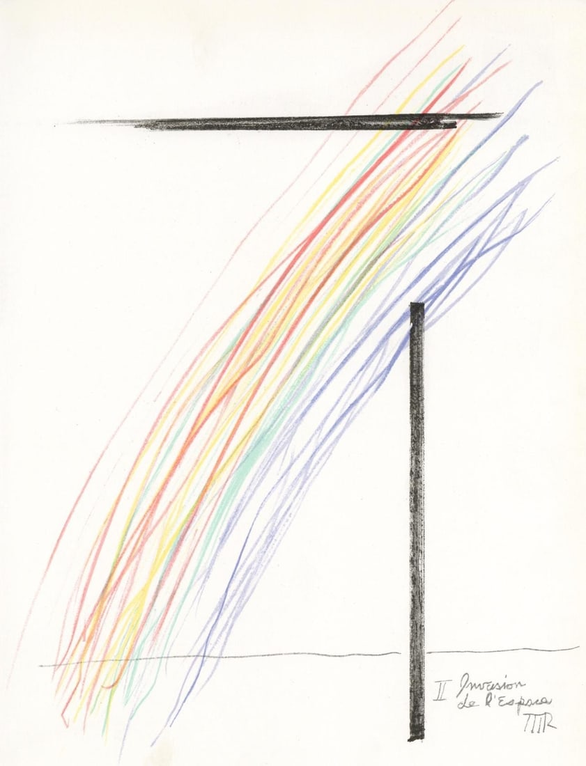 Man Ray, Invasion de l'Espace (Space Invasion), XXe siecle, Limited Edition Lithograph: Lithograph on velin paper. Paper Size: 13.375 x 9.5 inches. Excellent condition. Inscription: Unsigned and unnumbered, as issued. Notes: From the volume, XXe Siecle, n deg45, 1975. Published and print