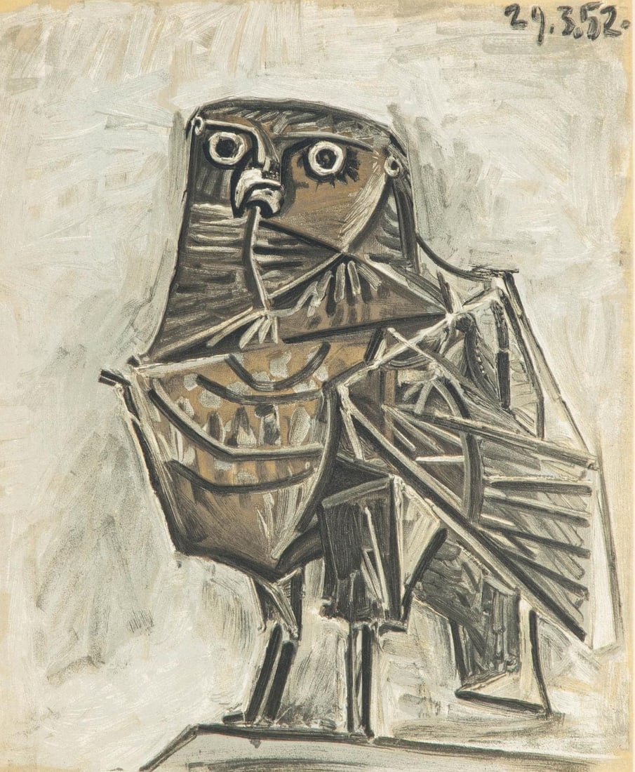 Pablo Picasso, Composition (Cramer 67; Bloch 748; Mourlot 245; Bloch, Books 66), La Guerre et la: Lithograph on velin paper. Paper Size: 14.25 x 10.125 inches. Excellent condition. Inscription: Unsigned and unnumbered, as issued. Notes: From the volume, Picasso, La Guerre et La Paix, Hommage a