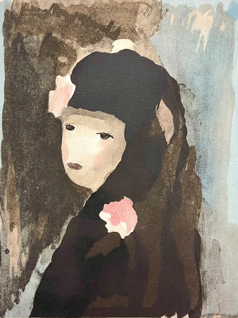 Marie Laurencin, Composition, Marie Laurencin, Limited Edition Lithograph: Lithograph and stencil on Lafuma-Navarre wove paper. Signed in the plate and unnumbered, as issued. Paper size: 10.43 x 8.46 inches. Excellent condition. Notes: From the volume, Marie Laurencin, 1928.