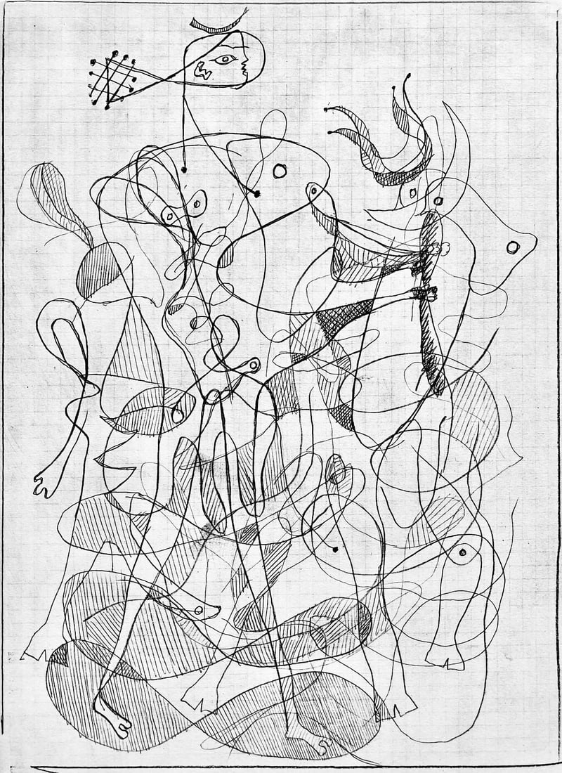 Georges Braque, Composition, Hesiode, Theogonie, Derriere le miroir, Limited Edition Lithograph: Lithograph on velin paper. Paper Size: 15 x 11 inches. Inscription: Unsigned and unnumbered, as issued. Condition: Very good/excellent, consistent with age. Notes: From the folio, Derriere le miroir,