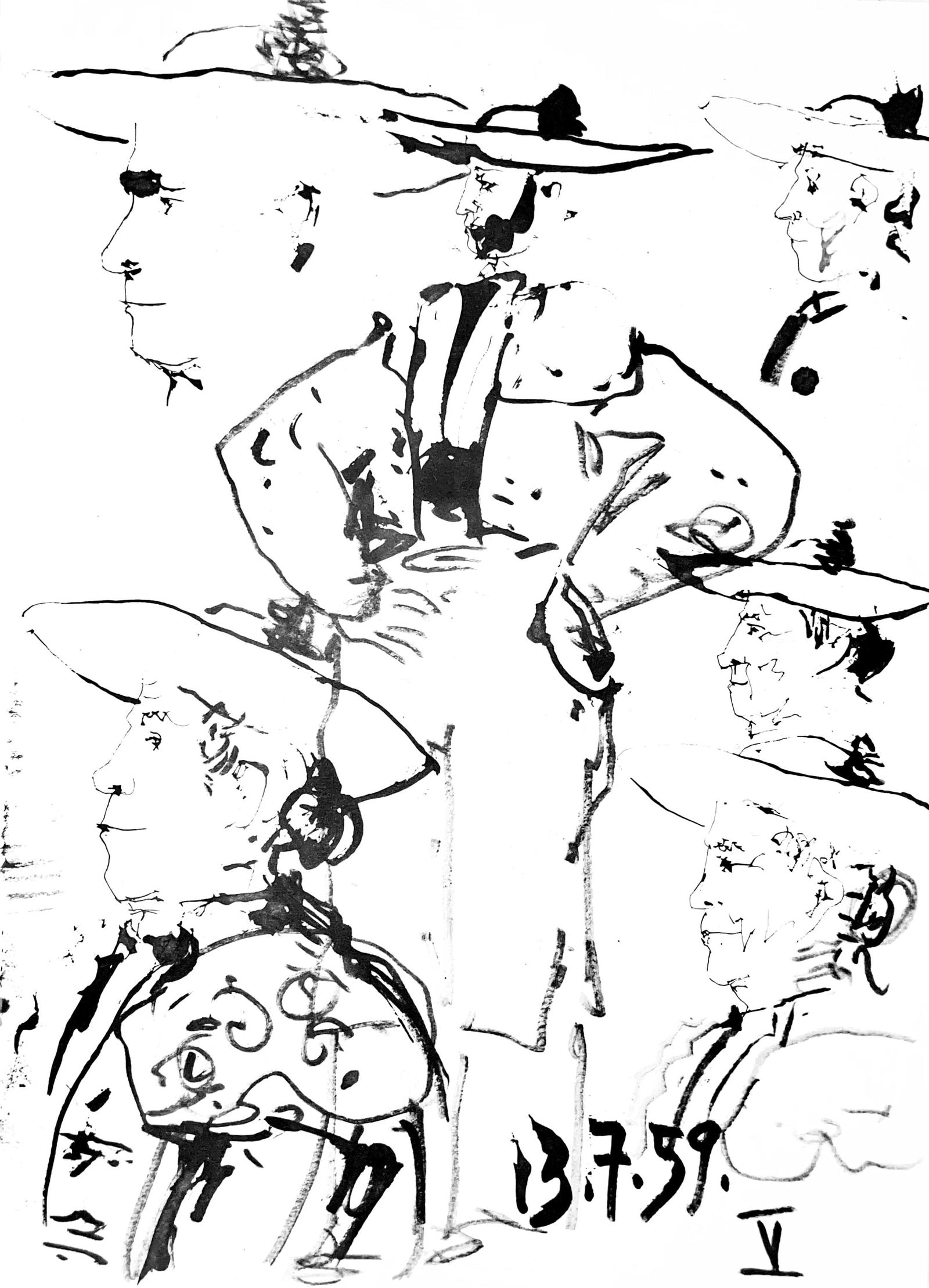 Pablo Picasso, Composition (Bloch 1276; Czwiklitzer 23), Toros y Toreros, Limited Edition Lithograph: Heliogravure on velin paper. Paper Size: 14.75 x 10.5 inches. Inscription: Unsigned and unnumbered, as issued. Notes: From the album, Pablo Picasso, Toros y toreros, 1961. Published by Les Editions Ce