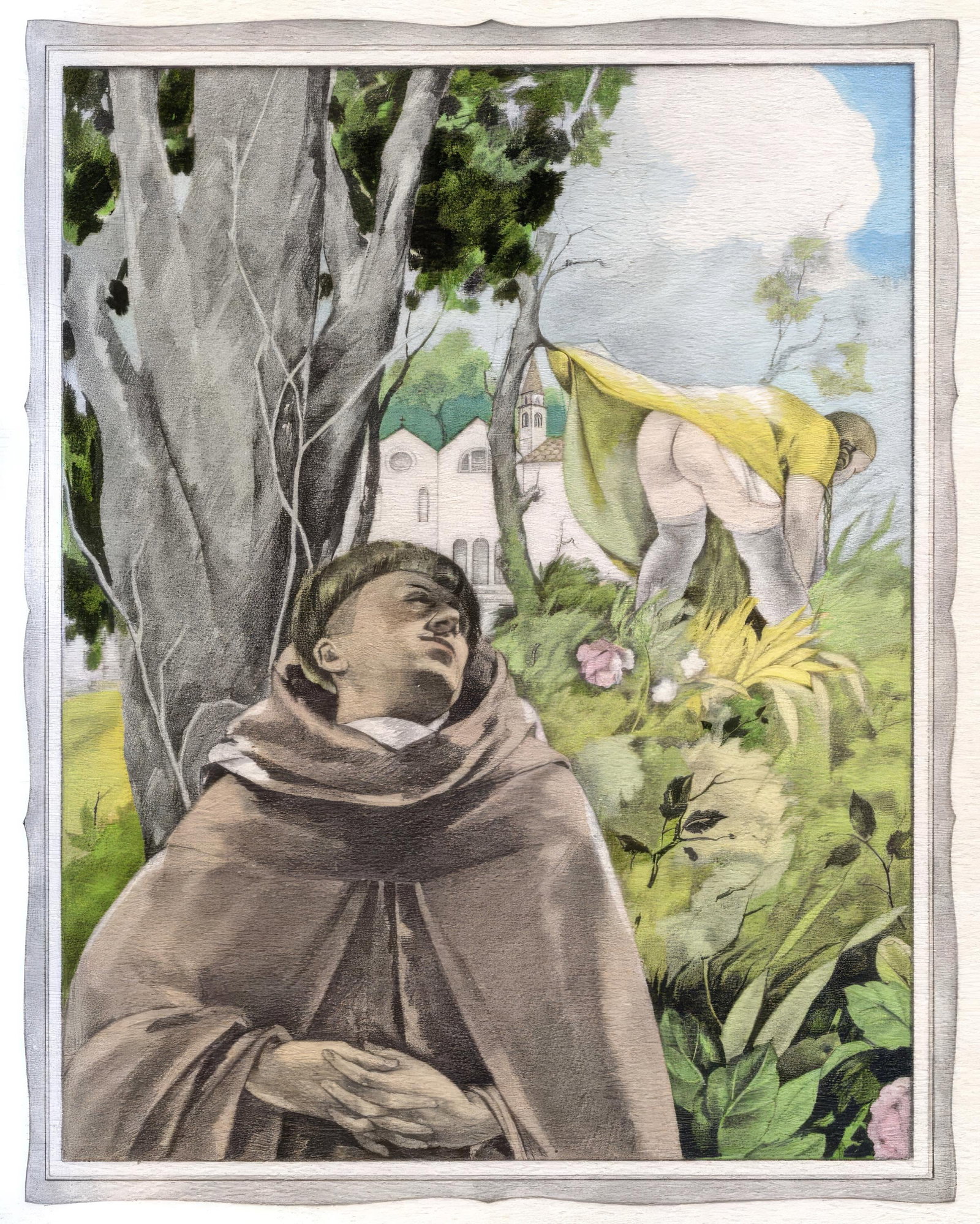 Umberto Brunelleschi, Untitled, from The Tales of Boccaccio, Limited Edition Lithograph and Pochoir,: This exquisite lithograph and pochoir by Umberto Brunelleschi (1879-1949), titled Sans titre (Untitled), originates from the celebrated album Les contes de Boccace (The Tales of Boccaccio), published