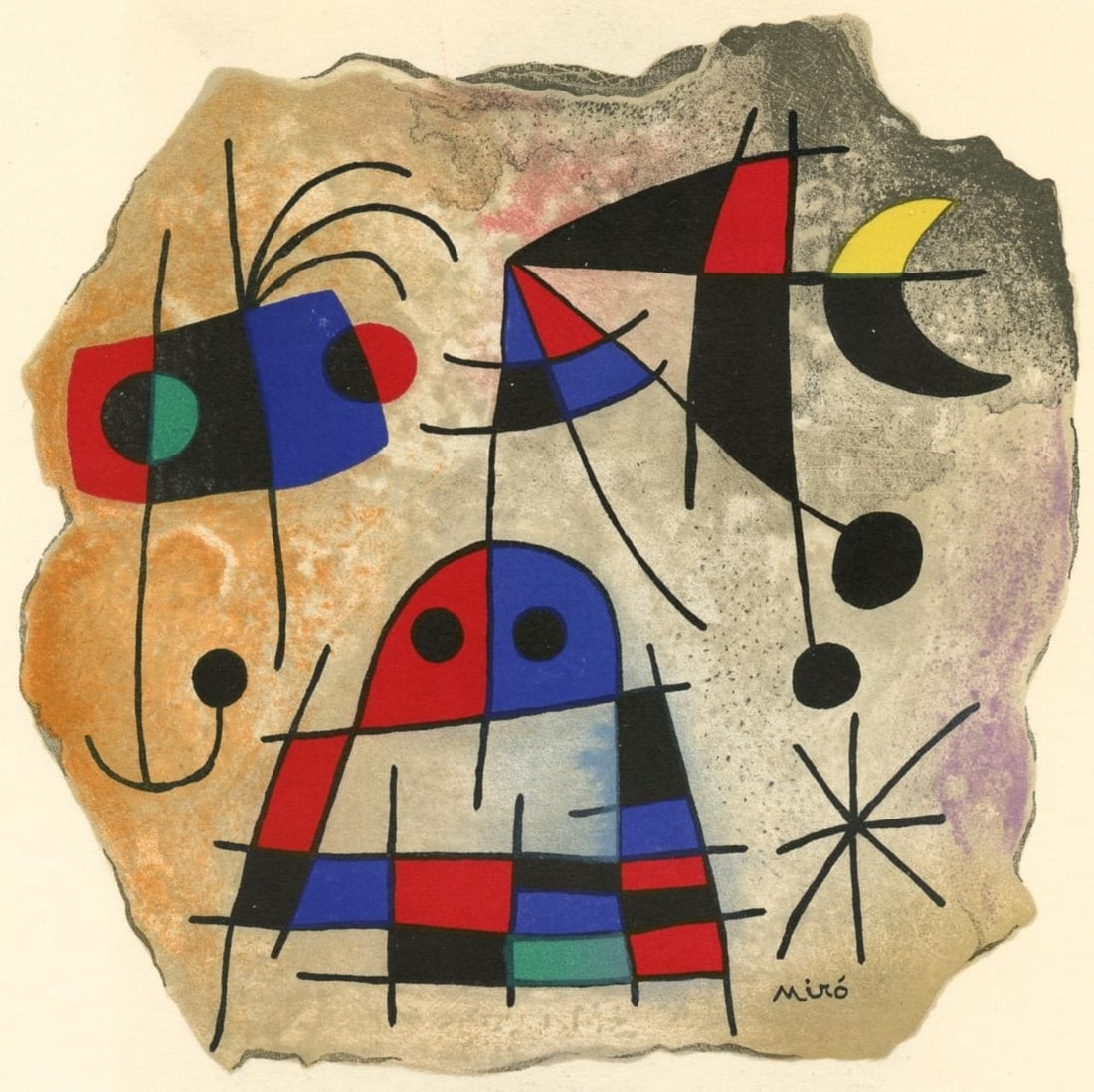 Joan Miro, Composition (Mourlot 206), Miro, Recent Paintings, Limited Edition Lithograph (1 of 4)