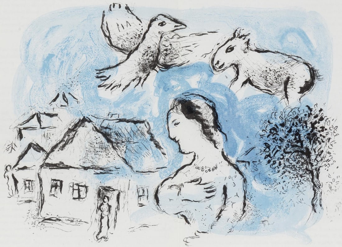 Marc Chagall, Composition (Cramer 104; Mourlot 917), Derriere le miroir, Limited Edition Lithograph (1 of 4)