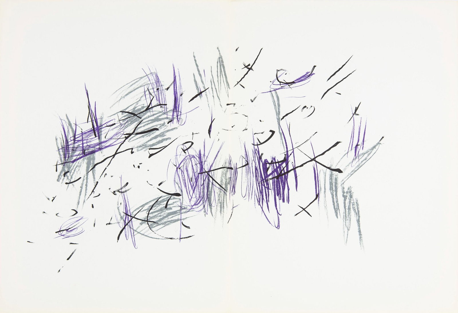 Jean Bazaine, Composition, Derriere le miroir, Limited Edition Lithograph: Lithograph on velin paper. Paper size: 15 x 22 inches. Excellent condition, with centerfold, as issued. Inscription: Unsigned and unnumbered, as issued. Notes: From Derriere le miroir, N deg 197, 1972