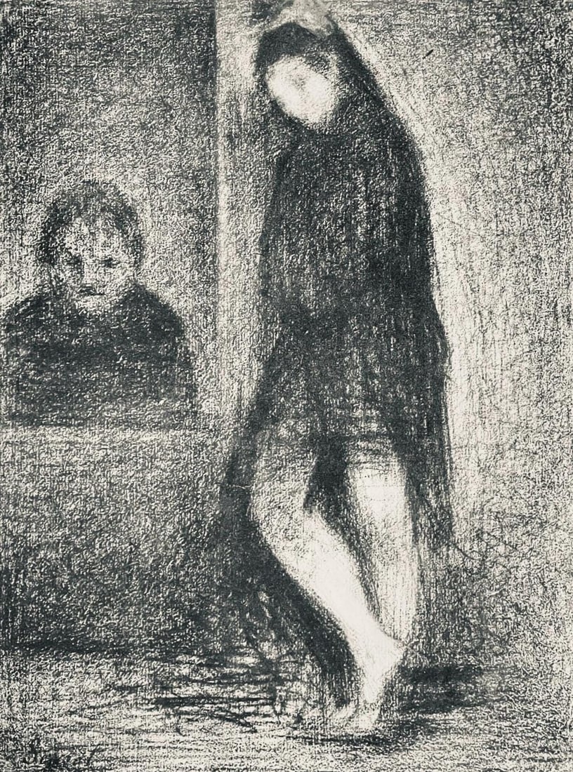 Georges Seurat, Saltimbanques: la danseuse et le caissier, Seurat, Limited Edition Lithograph: Lithograph on velin du Canson & Montgolfier Vidalon-Les-Annonay paper. Paper size: 12.5 x 9.75 inches. Excellent condition. Inscription: Unsigned and unnumbered, as issued. Notes: From the album, Seur
