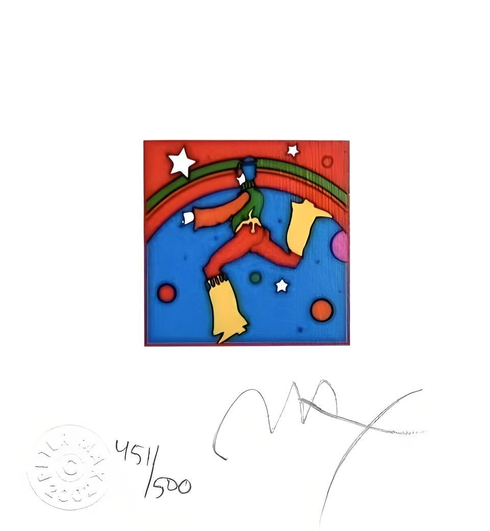 Peter Max, Cosmic Jumper, Detail III, Hand Signed, Official Limited Edition Lithograph: Lithograph in colors on Lustro Saxony paper. Paper size: 4.87 x 4.5 inches. Inscription: Hand signed by Peter Max and numbered, as issued. Condition: Excellent. Notes: Published and printed by Via Max