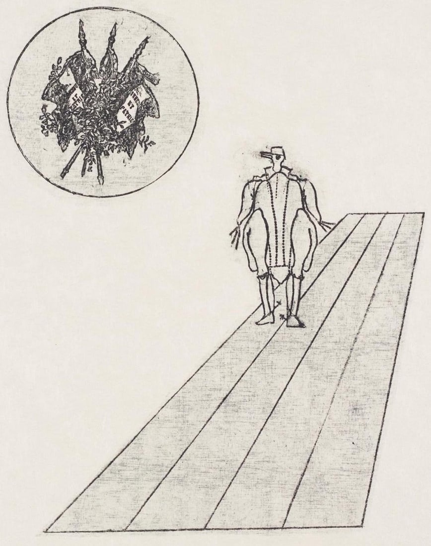 Max Ernst, Composition (Spies/Leppien 218), La Ballade du Soldat, Limited Edition Lithograph: Lithograph on velin d'Arches paper. Paper size: 21.875 x 15 inches. Excellent condition. Unsigned and unnumbered, as issued. Notes: From the folio, La Ballade du Soldat, 34 Lithographies Originales de