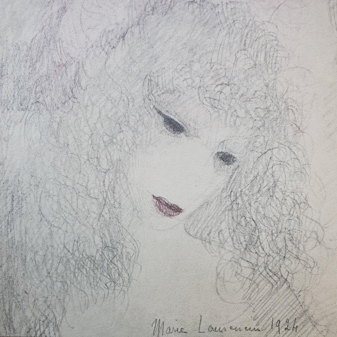 Marie Laurencin, Composition, Marie Laurencin, Limited Edition Lithograph: Lithograph and stencil on Lafuma-Navarre wove paper. Signed in the plate and unnumbered, as issued. Paper size: 10.43 x 8.46 inches. Excellent condition. Notes: From the volume, Marie Laurencin, 1928.