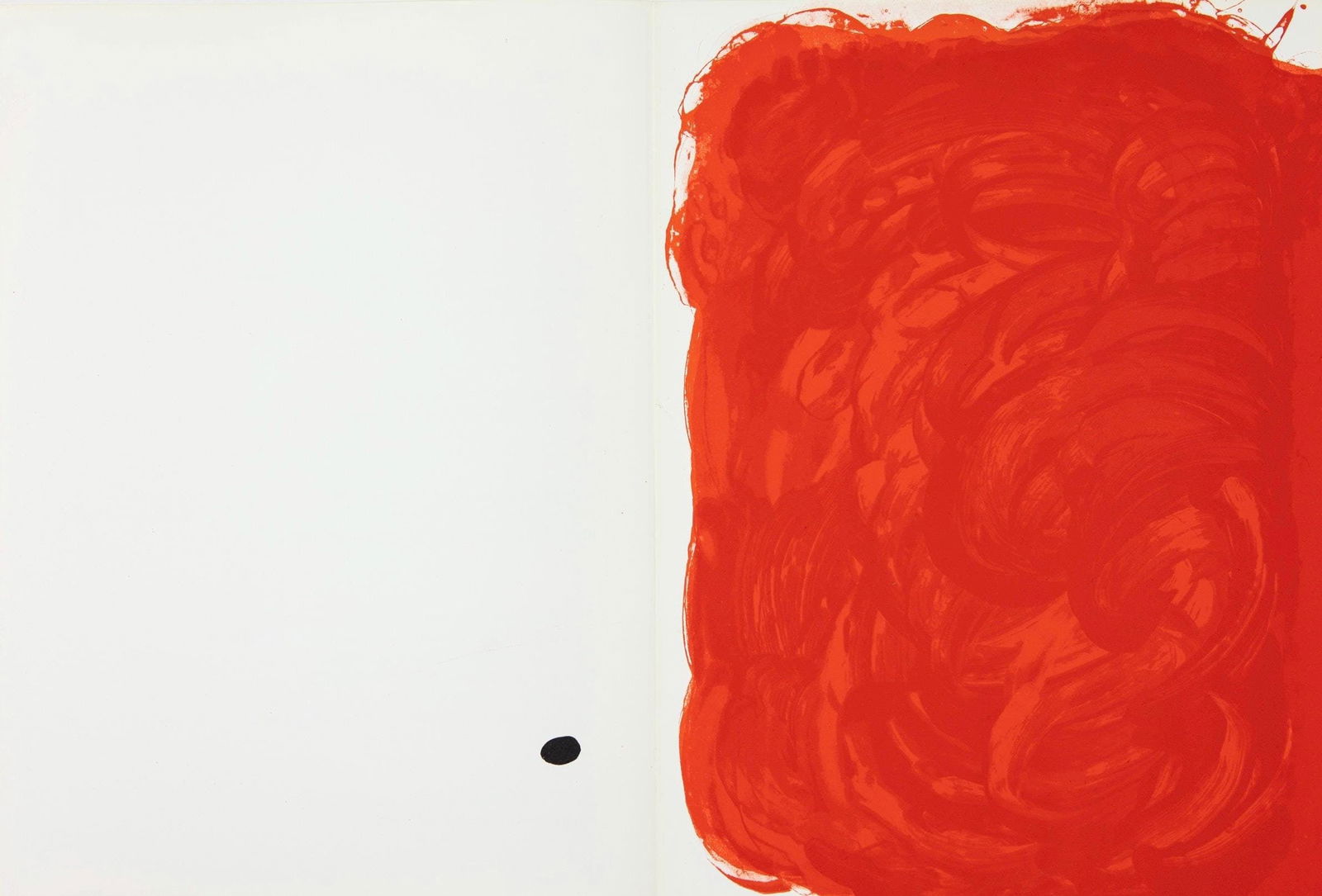 Joan Miro, Composition (Cramer 145; Mourlot, 738-740), Derriere le miroir, Limited Edition: Lithograph on velin paper. Paper size: 15 x 22 inches. Excellent condition, with centerfold, as issued. Inscription: Unsigned and unnumbered, as issued. Notes: From the volume, Derriere le miroir, N d