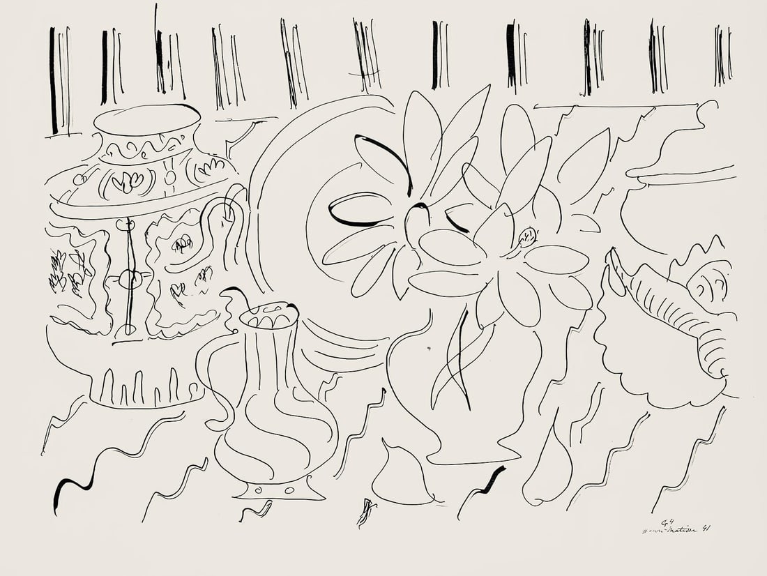 Henri Matisse, Serie G, var. 4 (Duthuit 9), Henri Matisse, Dessins, Themes et variations, Limited: Lithograph on velin pur fil paper. Paper Size: 9.625 x 12.875 inches. Excellent condition. Inscription: Signed in the plate and unnumbered, as issued. Notes: From the folio, Henri Matisse, Dessins, Th