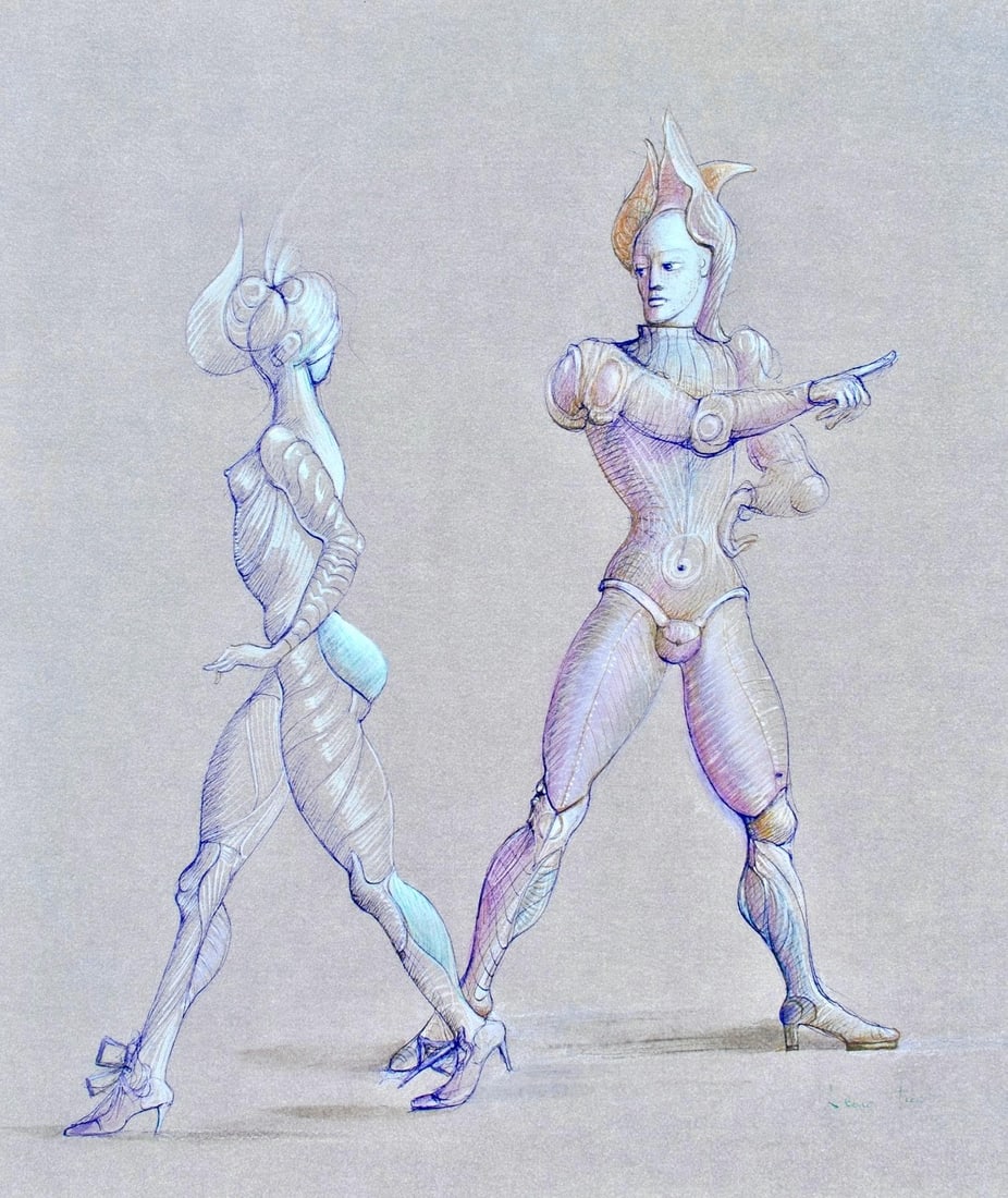 Leonor Fini, Composition, Fruits de la Passion, XXe siecle, Limited Edition Heliogravure: Heliogravure on velin de Rives pur chiffon paper, manufactured by Les papeteries de Rives, Voiron, France. Paper Size: 16.93 x 14.17 inches. Inscription: Signed in the plate and unnumbered, as issued.