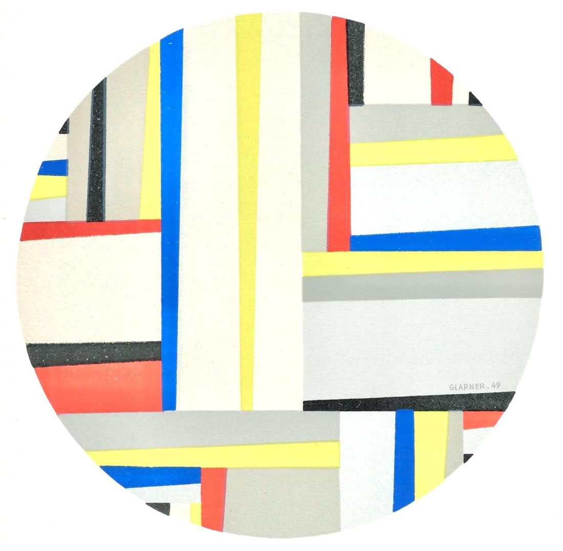 Fritz Glarner, Tondo, Prints from the Mourlot Press, Limited Edition Lithograph: Lithograph on velin d'Arches paper. Paper Size: 10 x 7.5 inches. Inscription: Signed in the plate and unnumbered, as issued. Notes: From the album, Prints from the Mourlot Press, exhibition sponsored