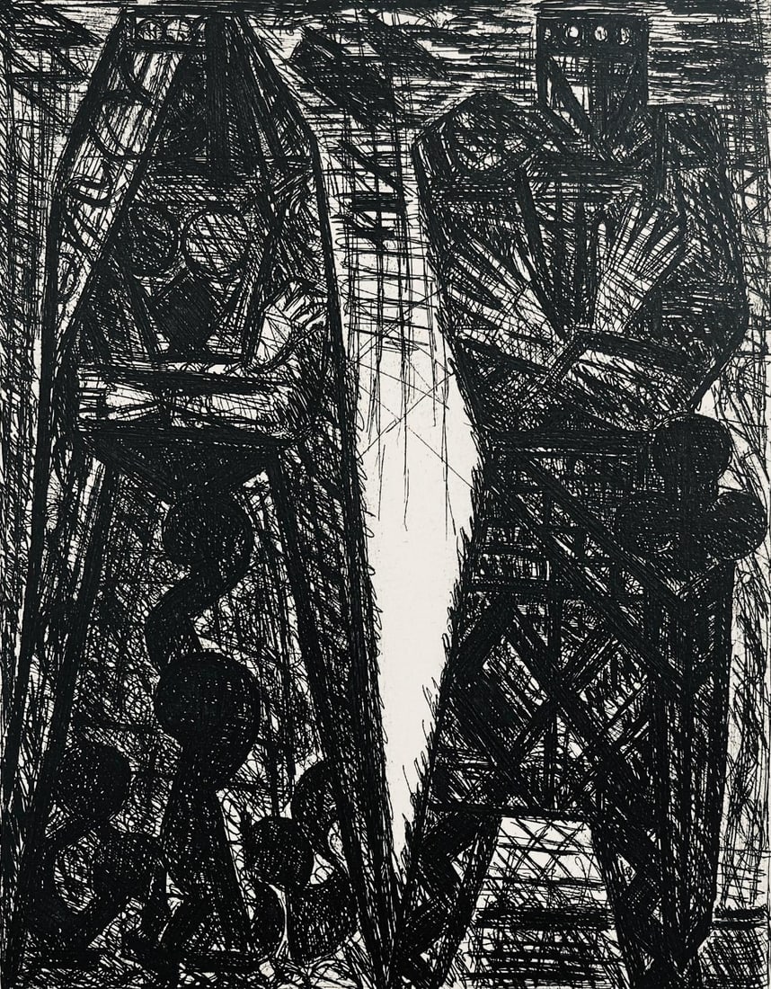 Marcel Gromaire, Le Complot, Scene VII, Shakespeare, Macbeth, Eaux-fortes de Gromaire, Limited (1 of 4)