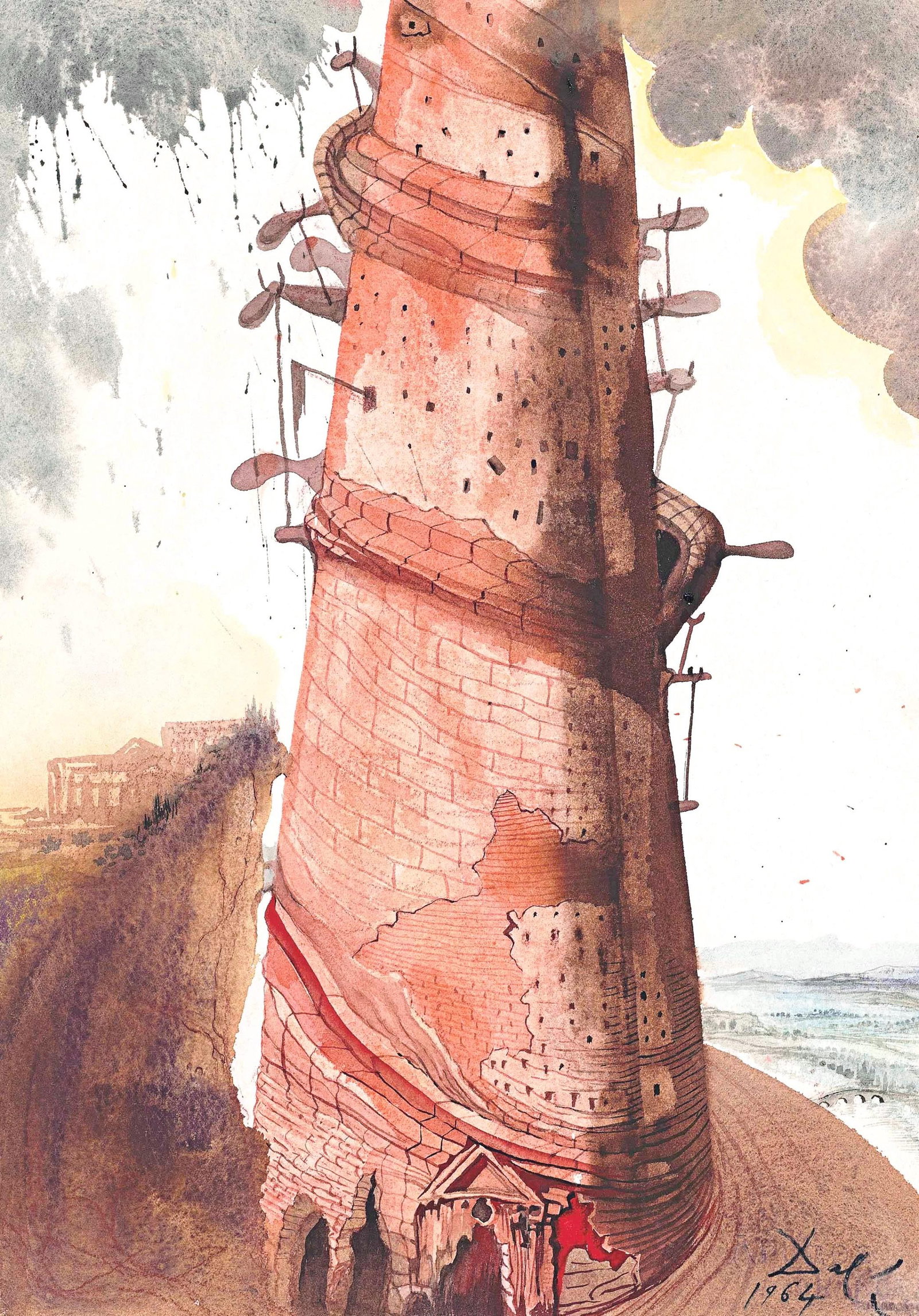 Salvador Dali, Composition (Michler/Lopsinger 1600; Field 69-3), Biblia Sacra, Limited Edition: Lithograph in colors on velin Fabriano charta ex meris pannis "ab alveo" manu fabricata, perlucidis figuris intexta paper. Paper size: 19 x 13.75 inches. Inscription: Signed in the plate and unnumbere