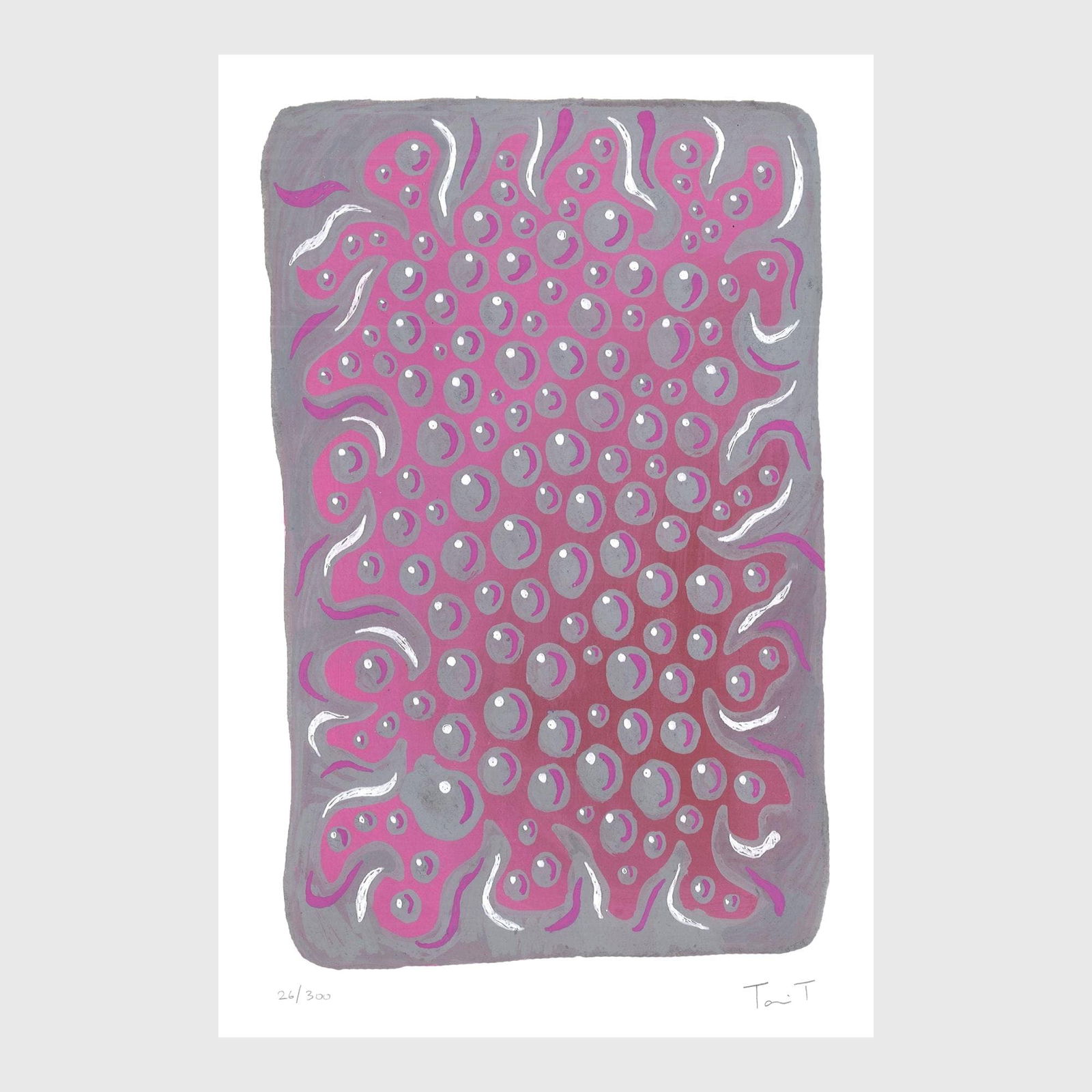 Grey Drops with Dots: Artist: Tanvi Thakur (1996) Title: Grey Drops with Dots, Drops With Dots Series Year: 2025 Medium: Archival Pigment Print on Paper Edition: 300 Size: 8 x 12 inches Inscription: Signed and numbered by