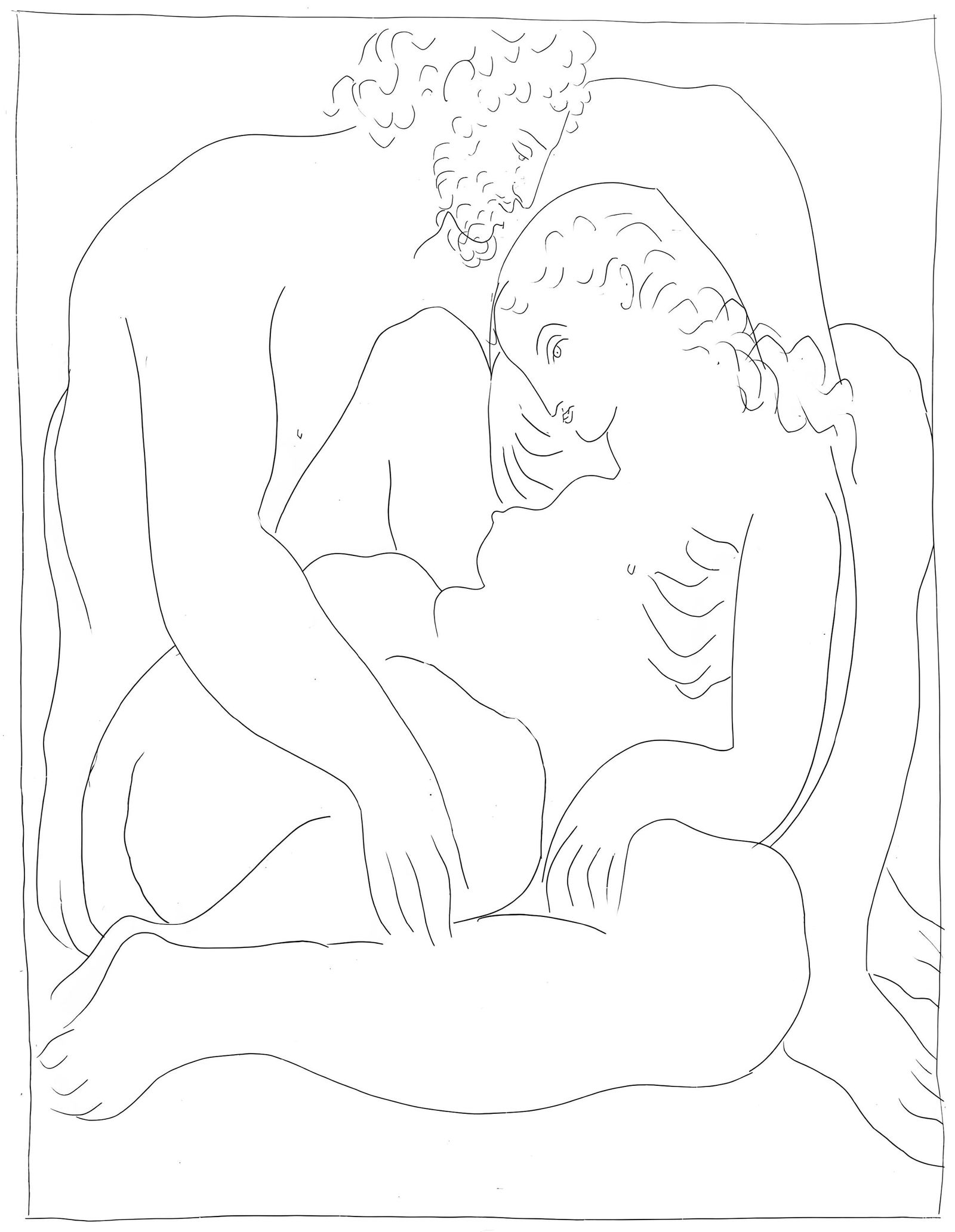 Pablo Picasso, Amours de Jupiter et de Semele, Les Metamorphoses, Limited Edition Lithograph: Lithograph on velin papier Verge fin blanc des papeteries de Bellerive paper. Paper size: 11.02 x 8.66 inches. Inscription: Unsigned and unnumbered, as issued. Condition: Very good/excellent,
