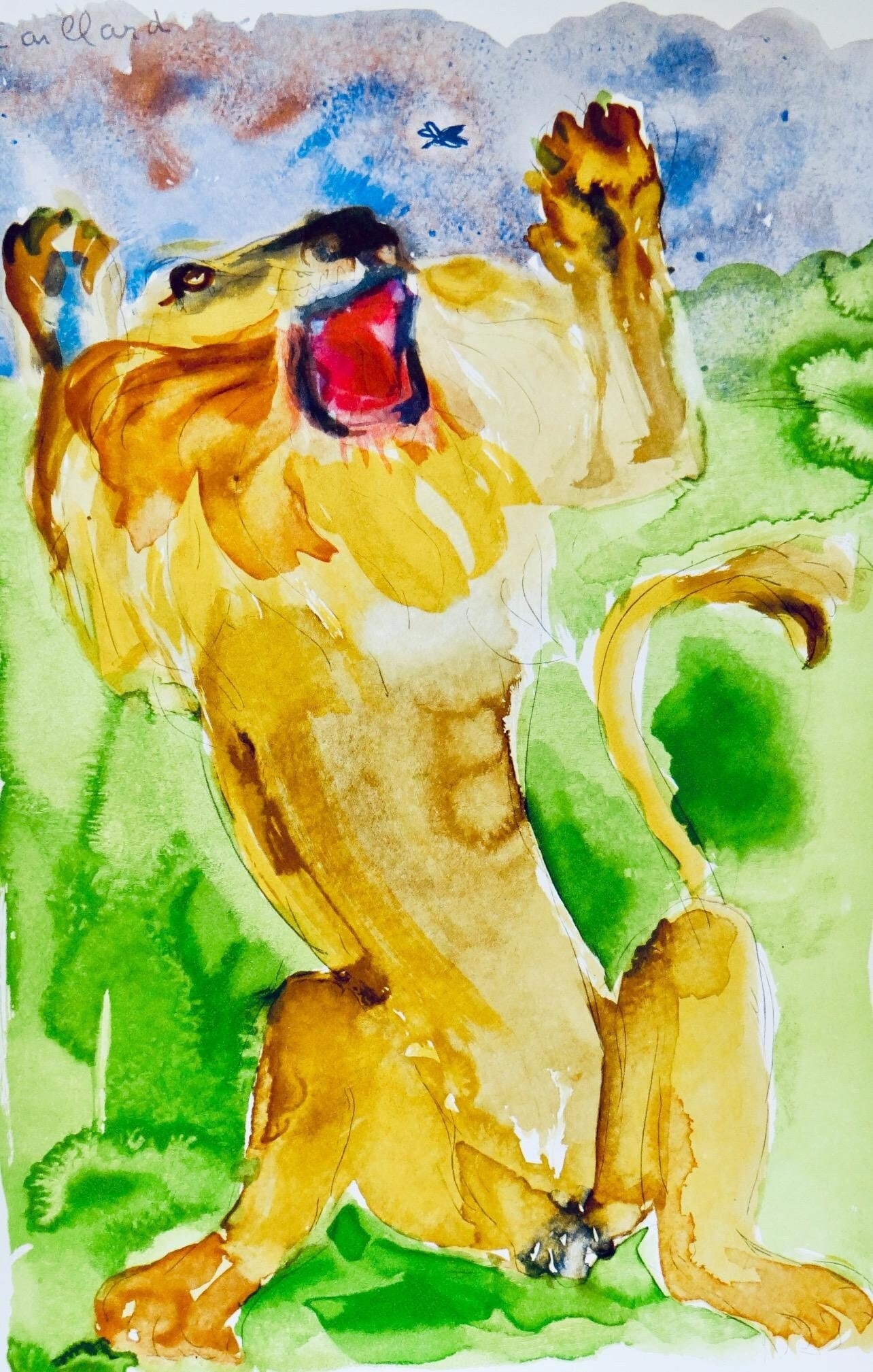 Hugues Christian Caillard, Le lion et le moucheron, Vingt fables de La fontaine, Limited Edition (1 of 4)