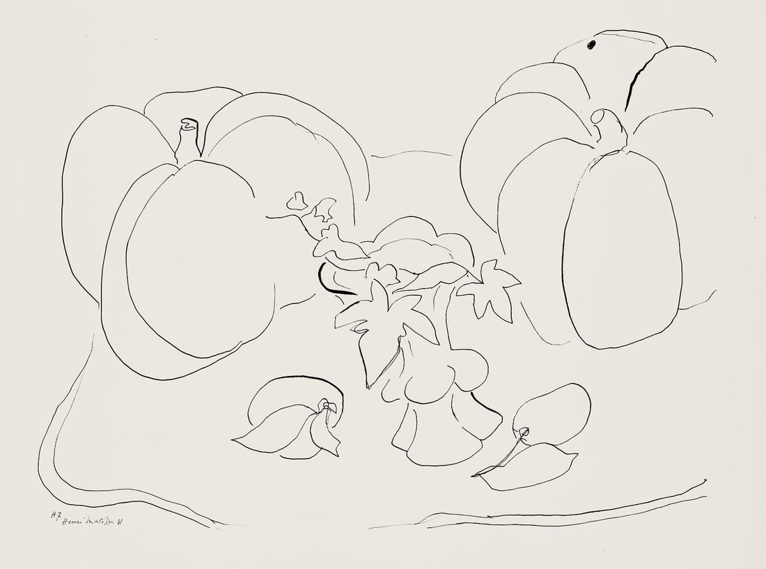 Henri Matisse, Serie H, var. 7 (Duthuit 9), Henri Matisse, Dessins, Themes et variations, Limited: Lithograph on velin pur fil paper. Paper Size: 9.625 x 12.875 inches. Excellent condition. Inscription: Signed in the plate and unnumbered, as issued. Notes: From the folio, Henri Matisse, Dessins, Th