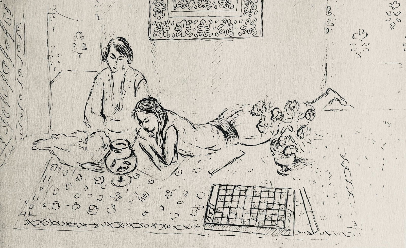 Henri Matisse, Composition (Dutel 3), Dessins de Henri-Matisse, Limited Edition Lithograph: Lithograph on velin Lafuma paper. Unsigned and unnumbered. Paper Size: 10 x 8 inches. Excellent condition. Notes: From the album, Dessins de Henri-Matisse, 1925. Published by Editions des Quatre Chemi