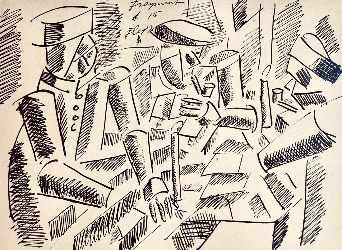 Fernand Leger, Etude pour "La Partie de Cartes", Dessins de Guerre 1915-16, Limited Edition (1 of 4)