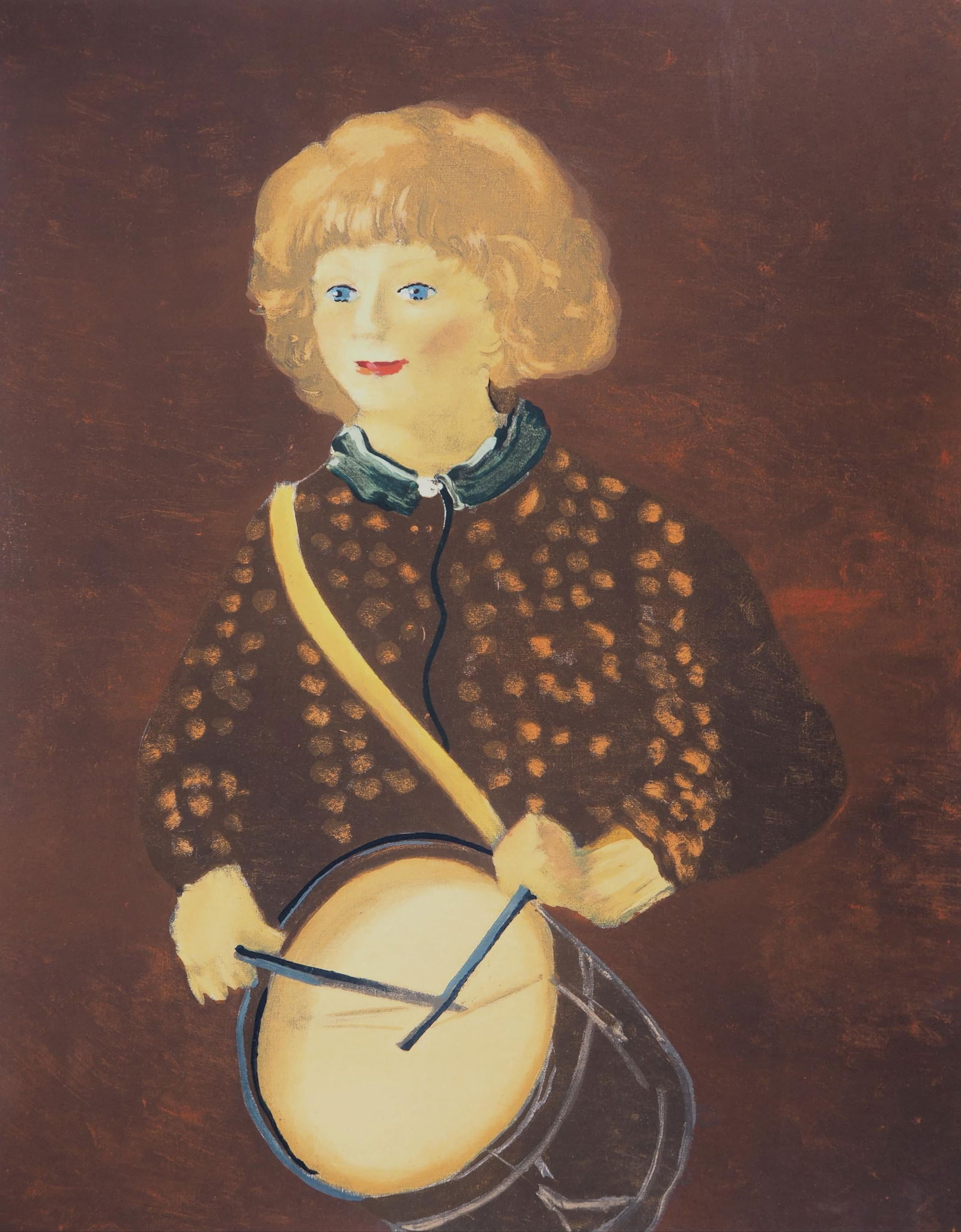 Andre Derain, Enfant avec tambour, Andre Derain, 1880-1954, Limited Edition Lithograph and Pochoir,: Lithograph and pochoir on velin d'Arches paper. Paper Size: 23.75 x 20 inches. Inscription: Signed in the plate and unnumbered, as issued. Condition: Very good/excellent, consistent with age. Notes: F