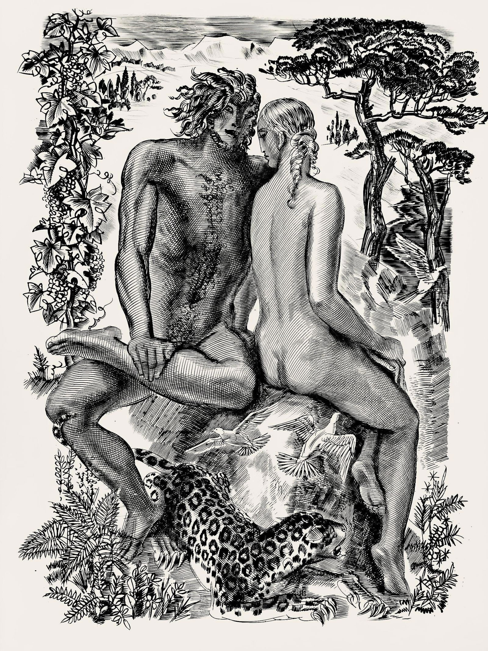 Albert Decaris, Composition, Portrait de A. Decaris, Limited Edition Engraving (1 of 4)