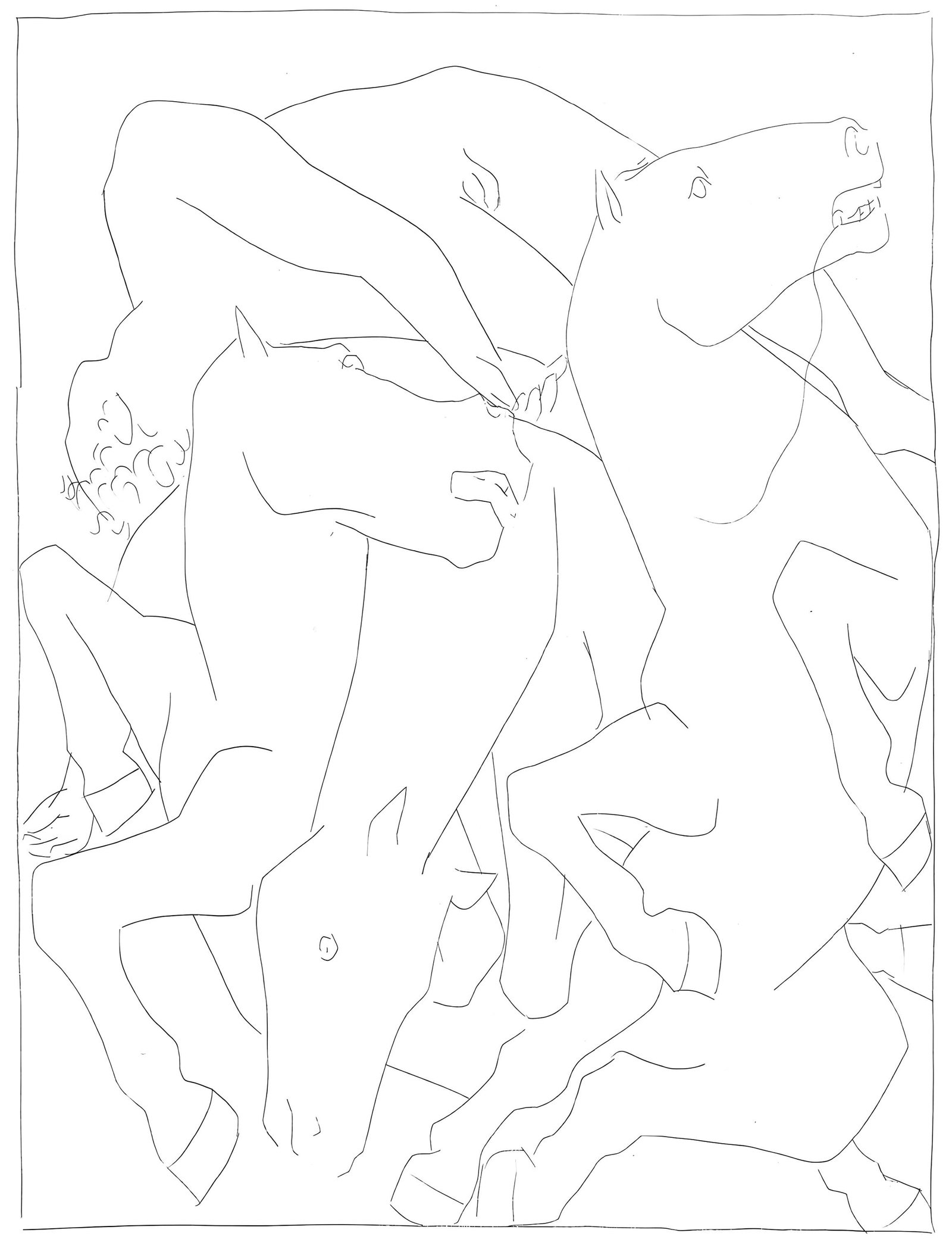 Pablo Picasso, Chute de Phaethon avec le char du soleil, Les Metamorphoses, Limited Edition: Lithograph on velin papier Verge fin blanc des papeteries de Bellerive paper. Paper size: 11.02 x 8.66 inches. Inscription: Unsigned and unnumbered, as issued. Condition: Very good/excellent, consiste