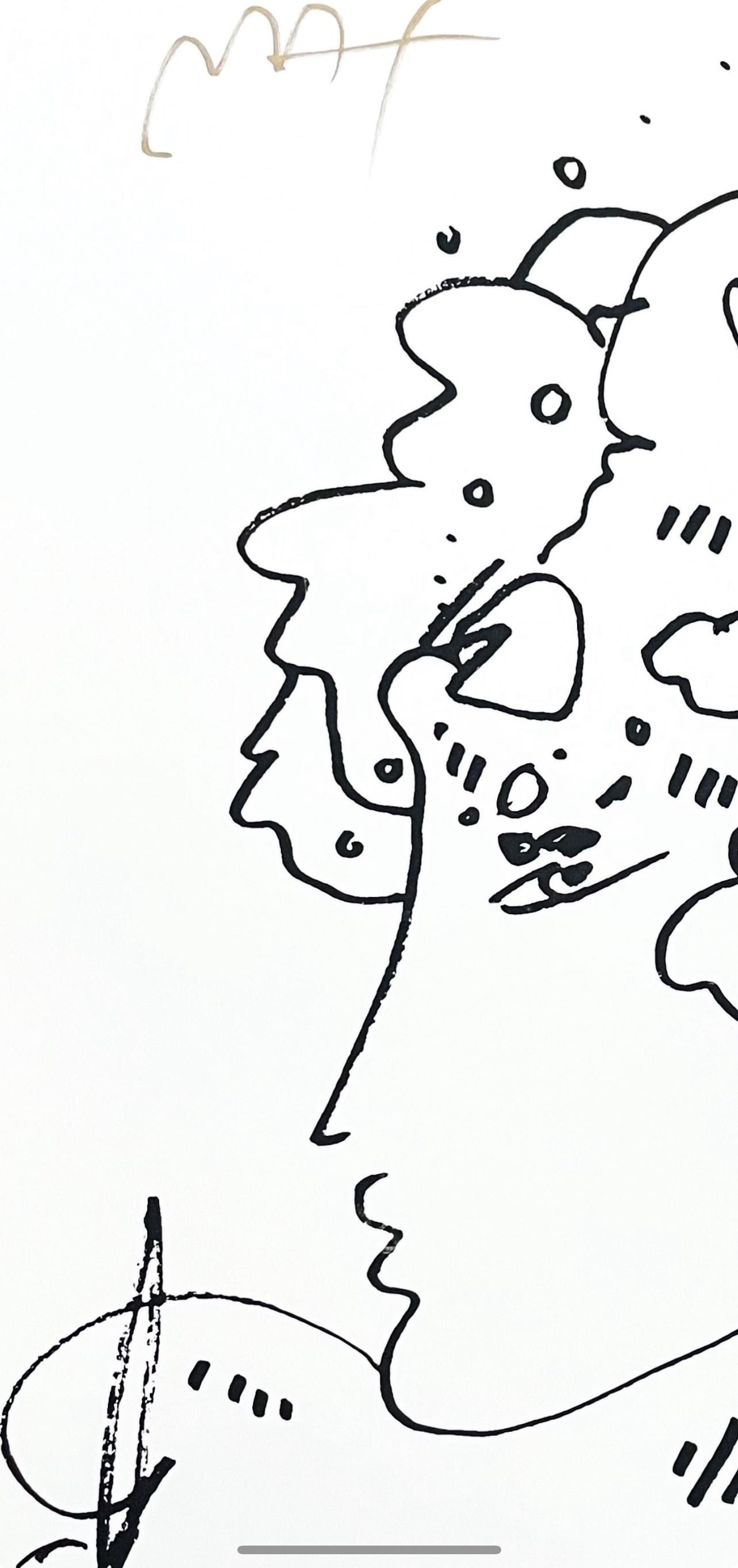 Peter Max, Lady Profile, Hand Signed, Monotype Silkscreen - 2