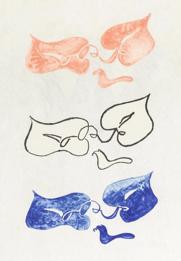 Georges Braque, Composition (Vallier 143), La Liberte des Mers, Limited Edition Lithograph: Lithograph on grand velin d'Arches paper. Paper size: 22.83 x 15 inches. Excellent condition. Inscription: unsigned and unnumbered, as issued. Notes: from the folio, La Liberte des Mers, 1959. Publish