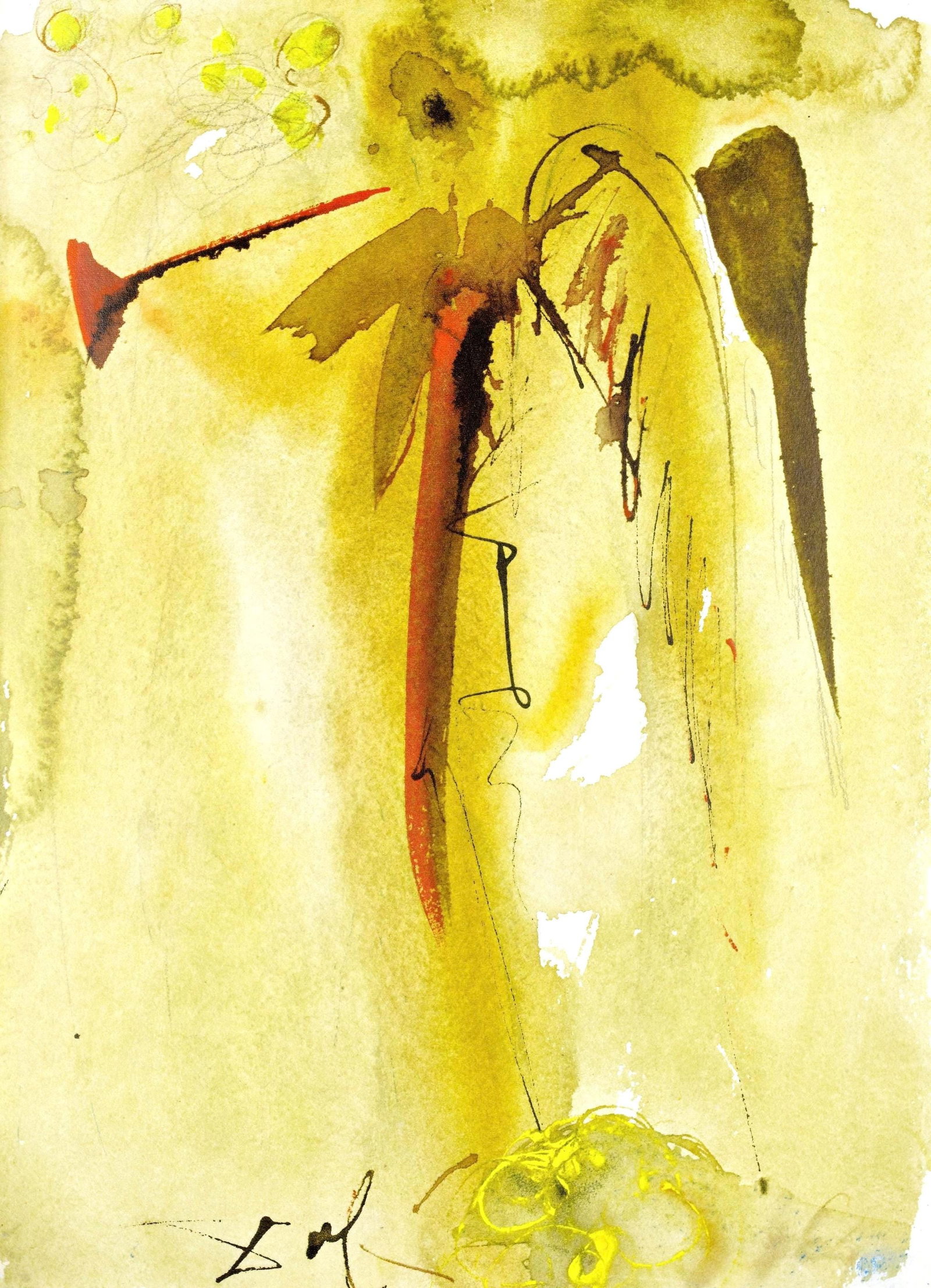 Salvador Dali, Composition (Michler/Lopsinger 1600; Field 69-3), Biblia Sacra, Limited Edition: Lithograph in colors on velin Fabriano charta ex meris pannis "ab alveo" manu fabricata, perlucidis figuris intexta paper. Paper size: 19 x 13.75 inches. Inscription: Signed in the plate and unnumbere